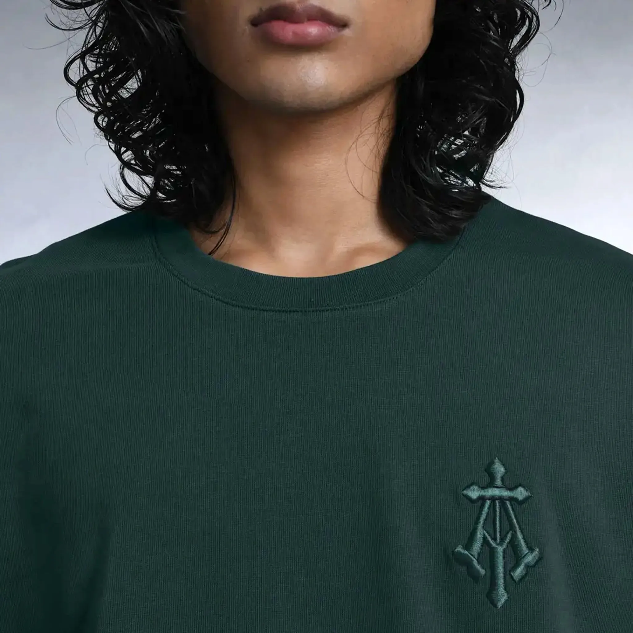 Alpha Cross Embroidered Tee (Green)