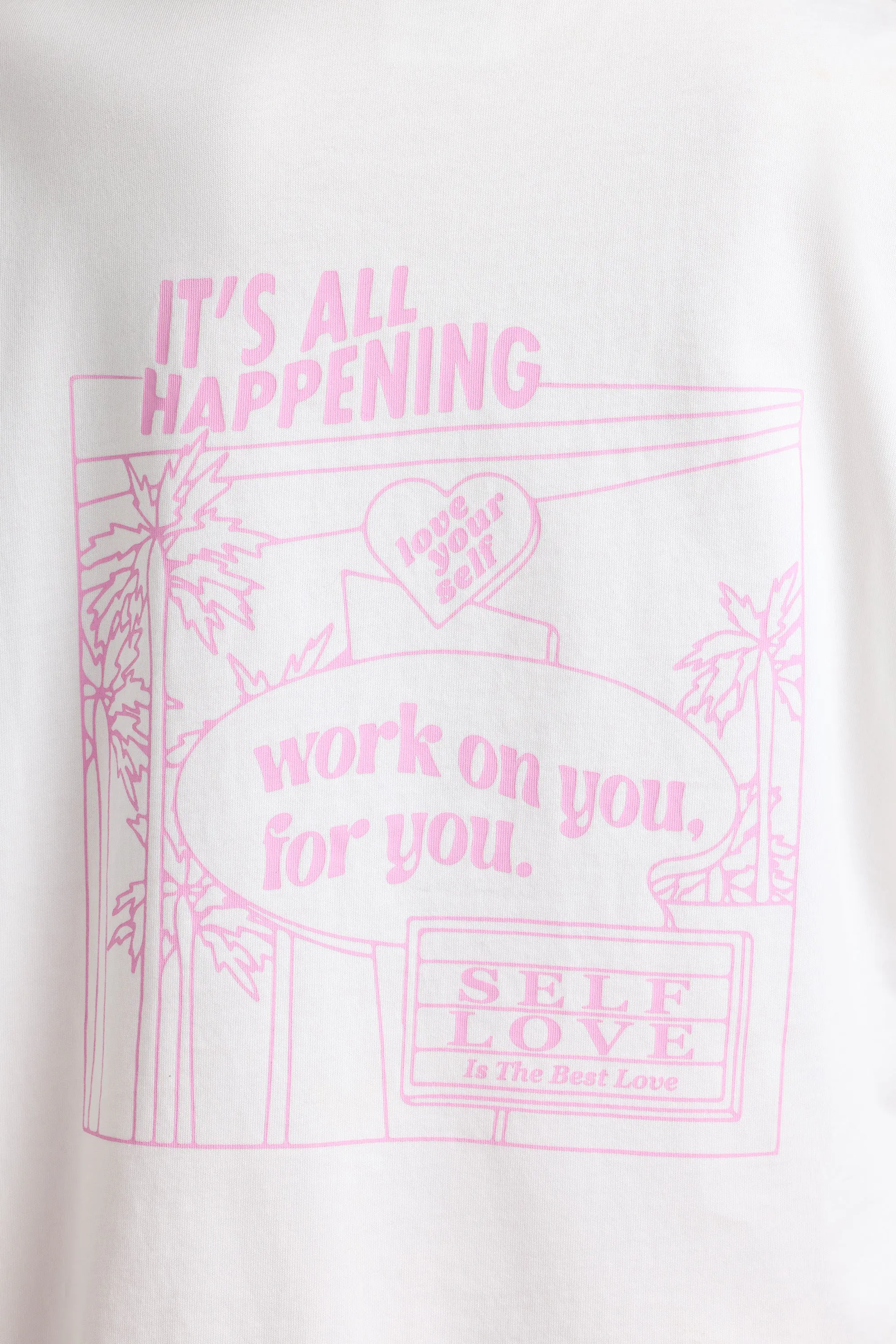 Angel Energy - Oversized Short-Sleeve T-shirt in White