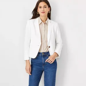 Ann Taylor - The Newbury Blazer in Knit Twill - White