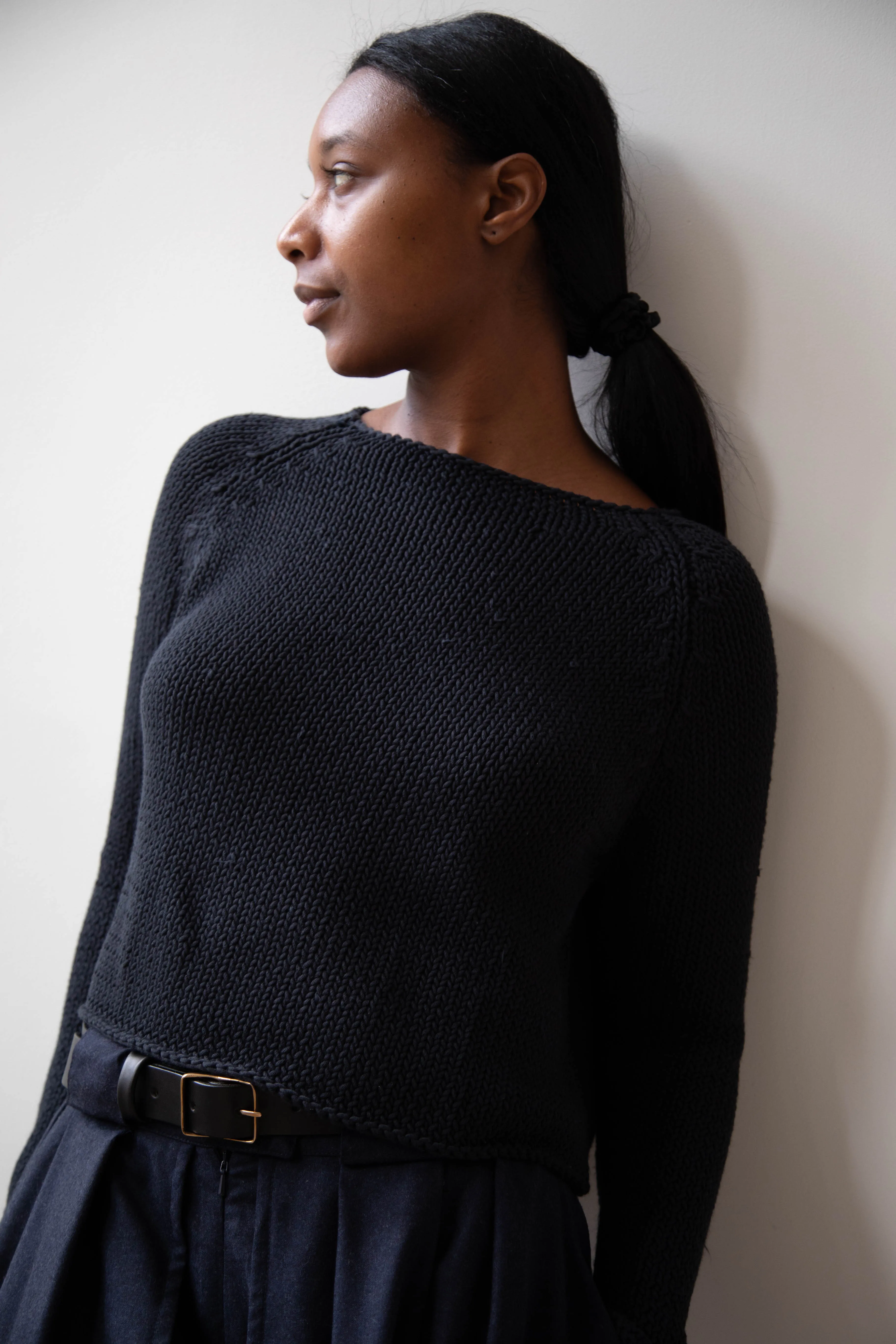 Apuntob | Soft Cotton Sweater in Black