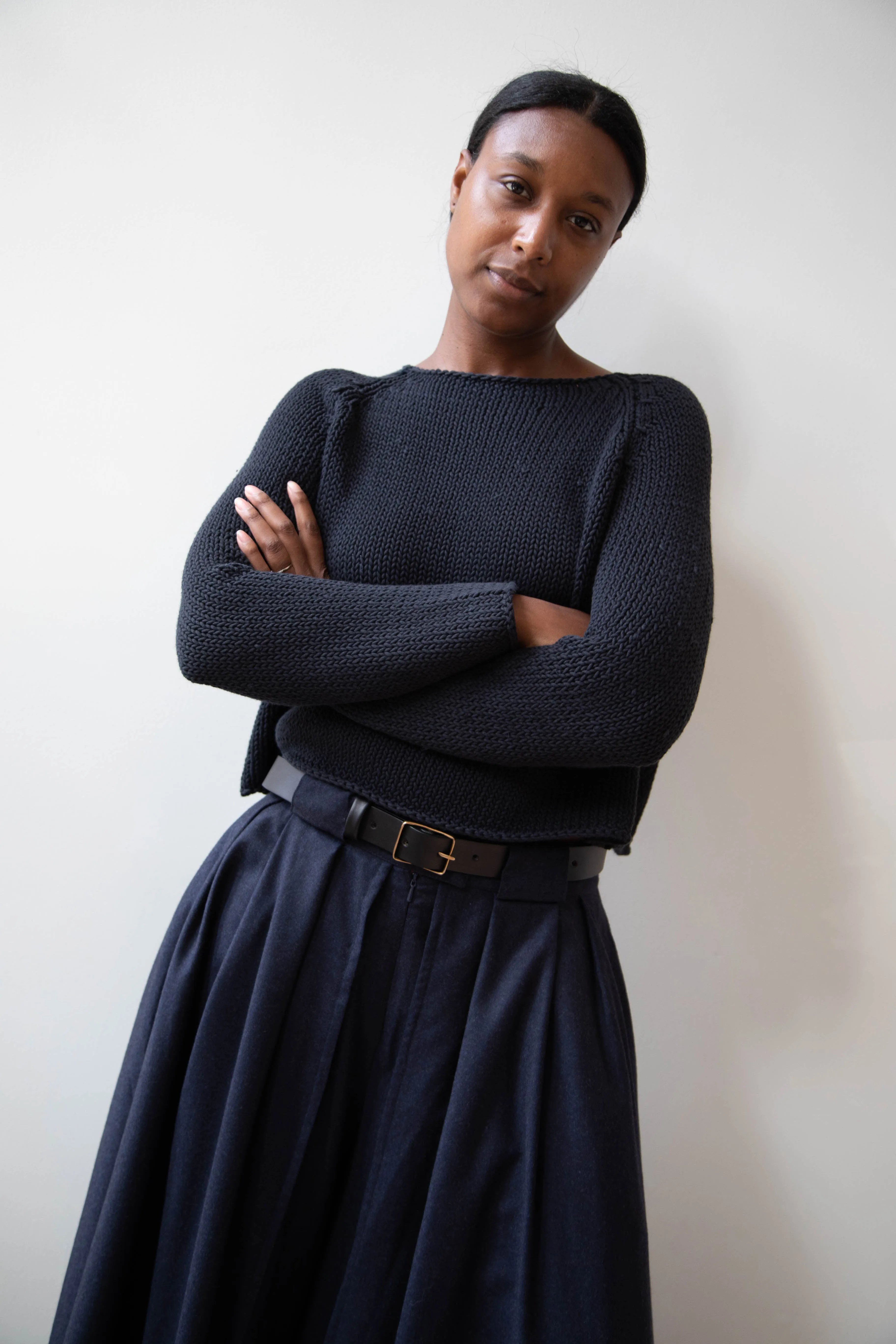 Apuntob | Soft Cotton Sweater in Black