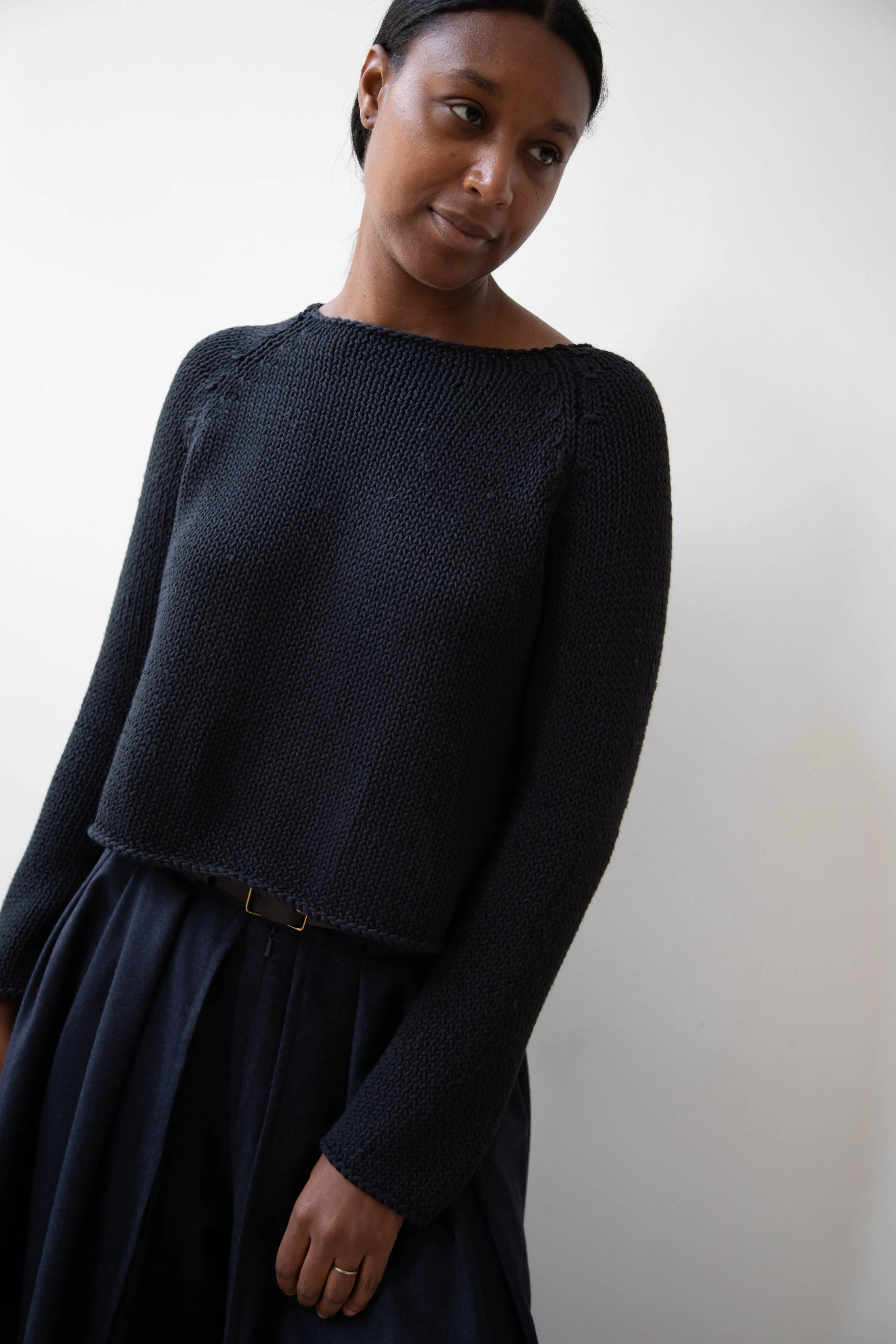 Apuntob | Soft Cotton Sweater in Black