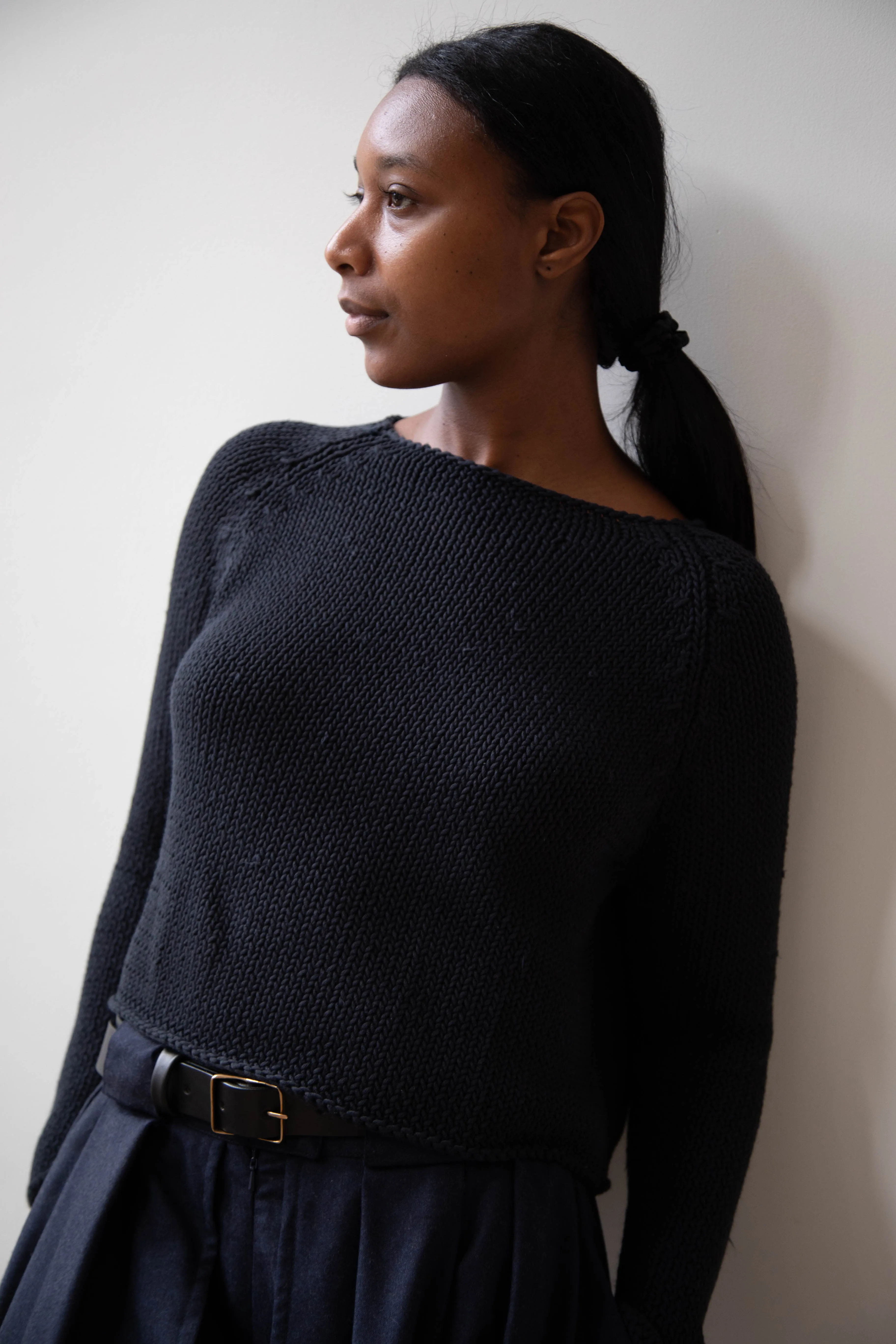 Apuntob | Soft Cotton Sweater in Black
