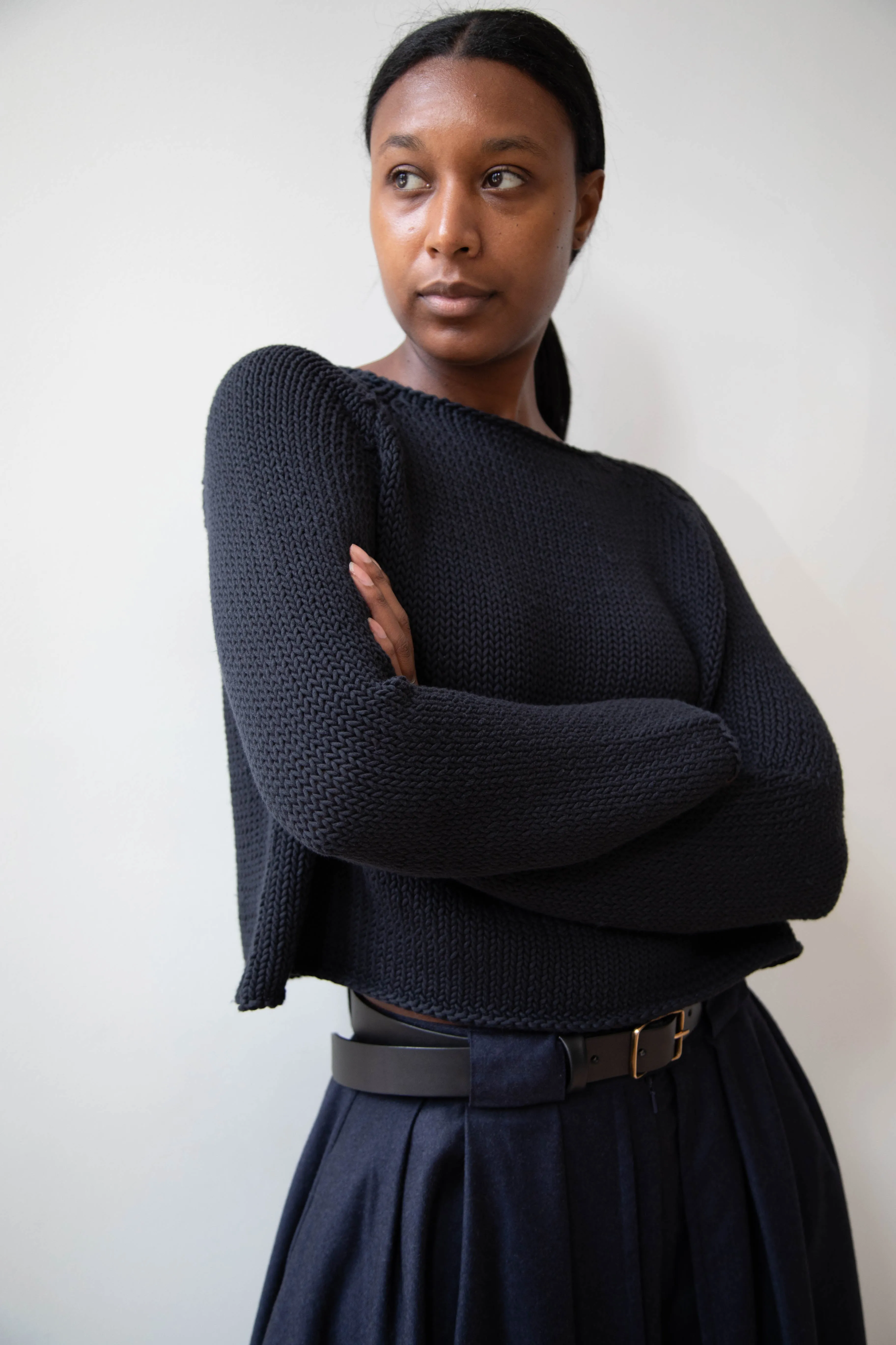 Apuntob | Soft Cotton Sweater in Black
