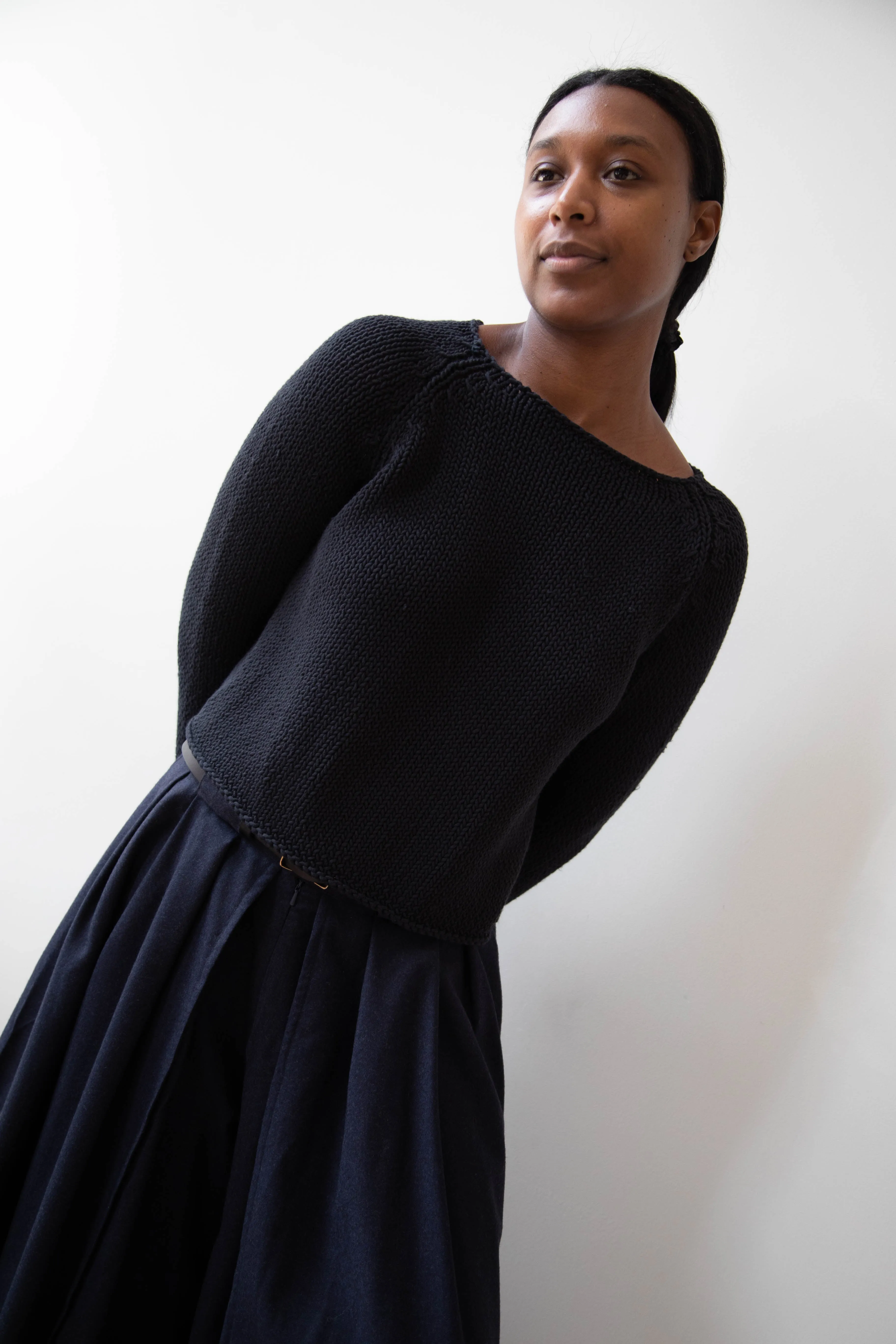Apuntob | Soft Cotton Sweater in Black