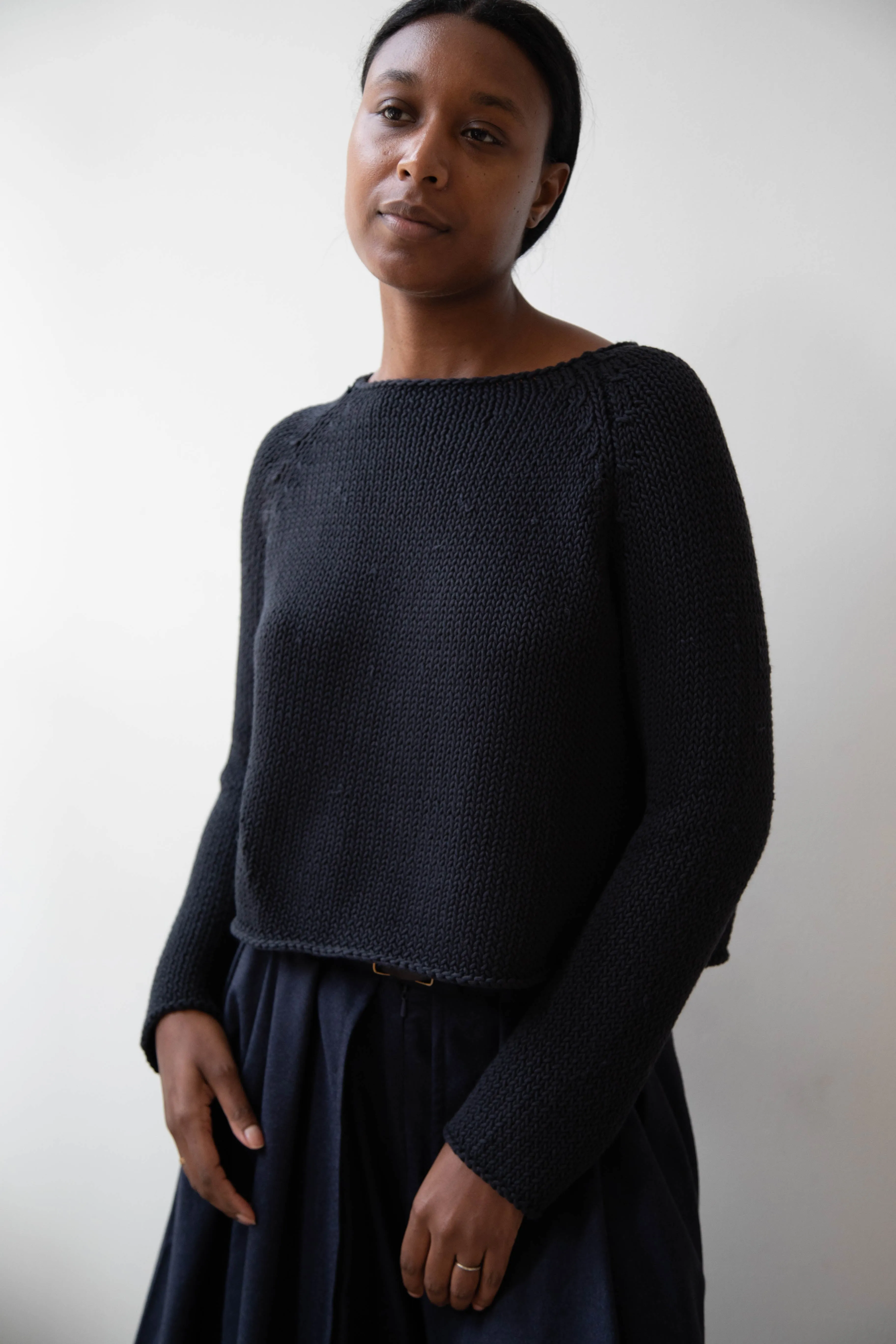 Apuntob | Soft Cotton Sweater in Black