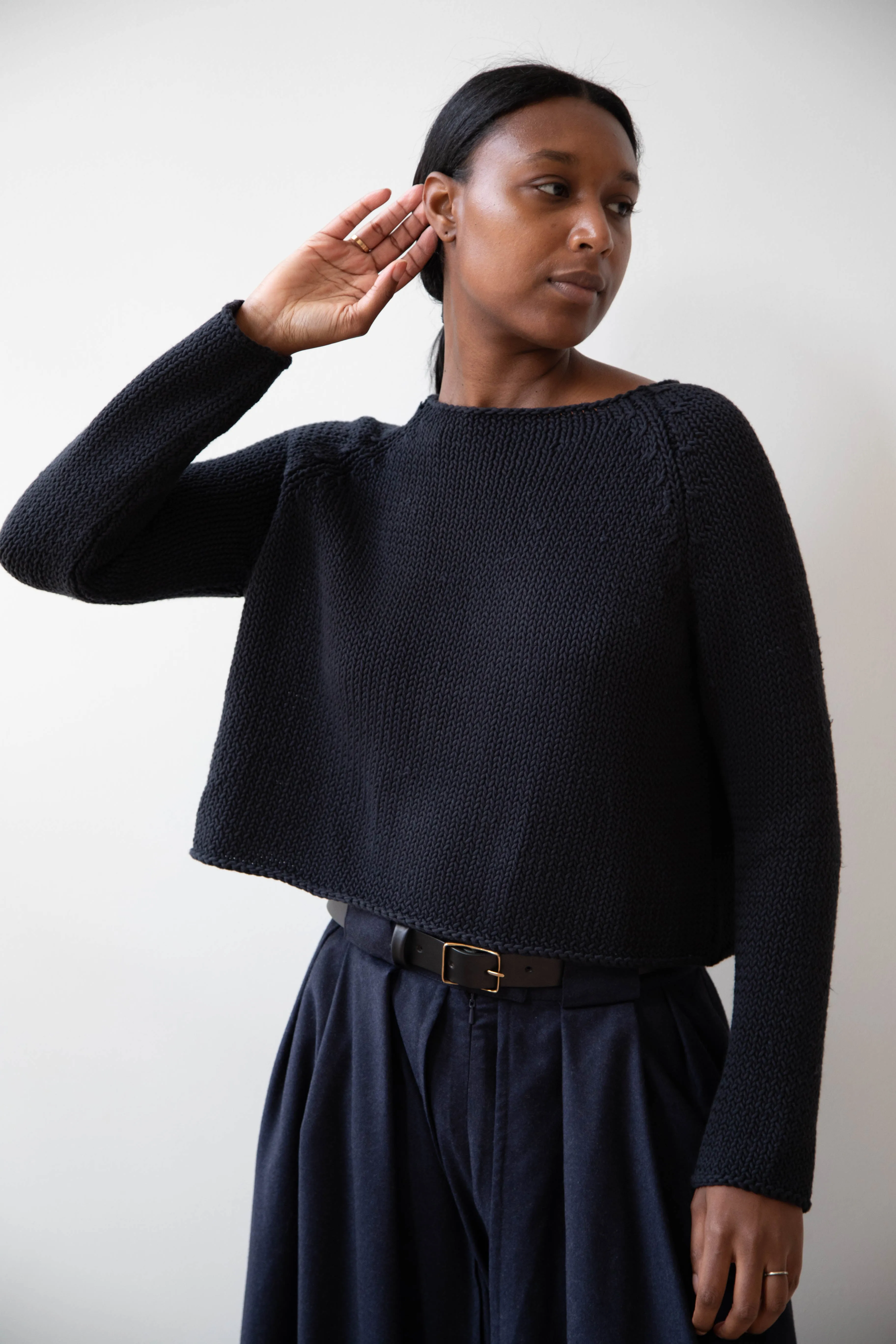 Apuntob | Soft Cotton Sweater in Black