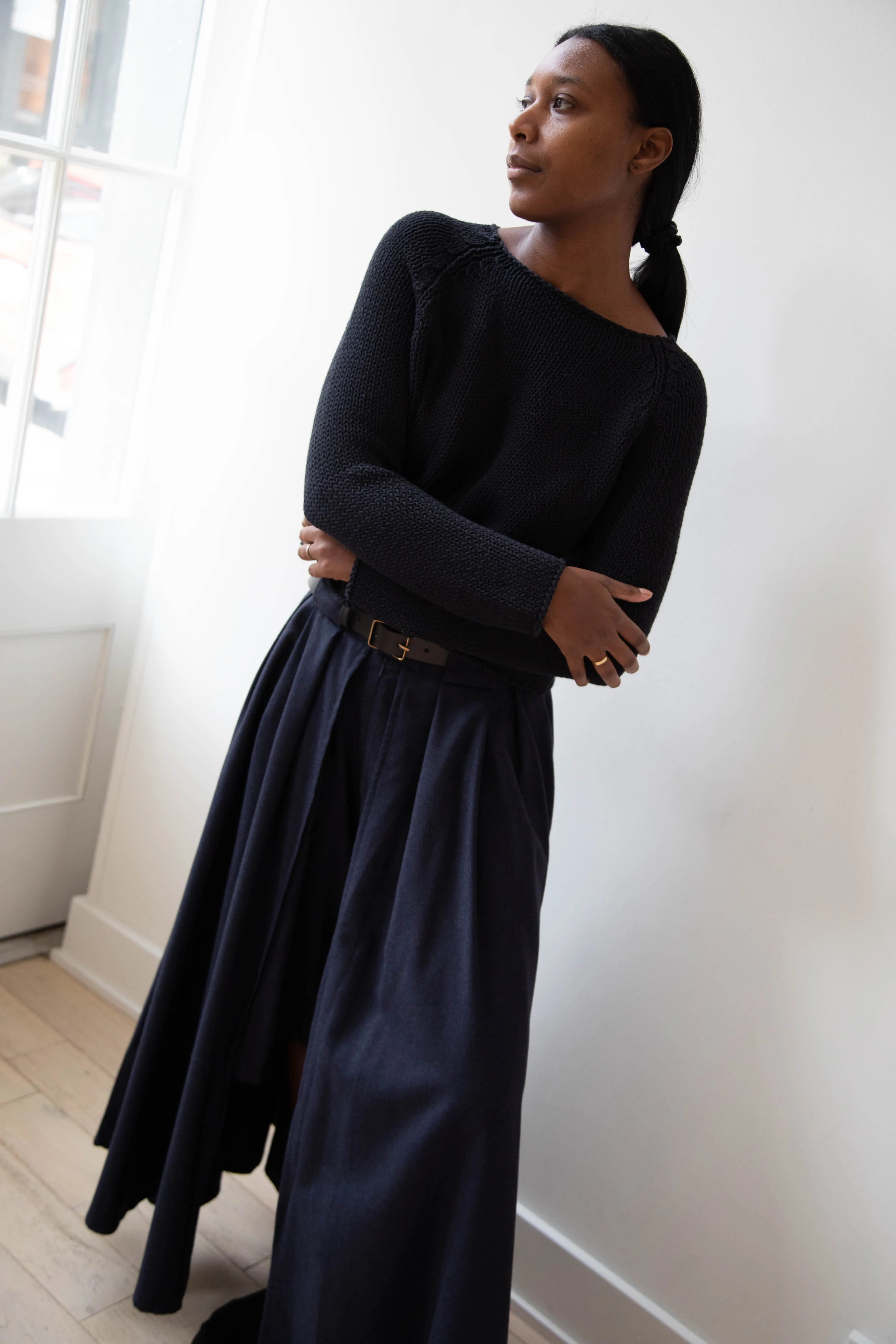 Apuntob | Soft Cotton Sweater in Black