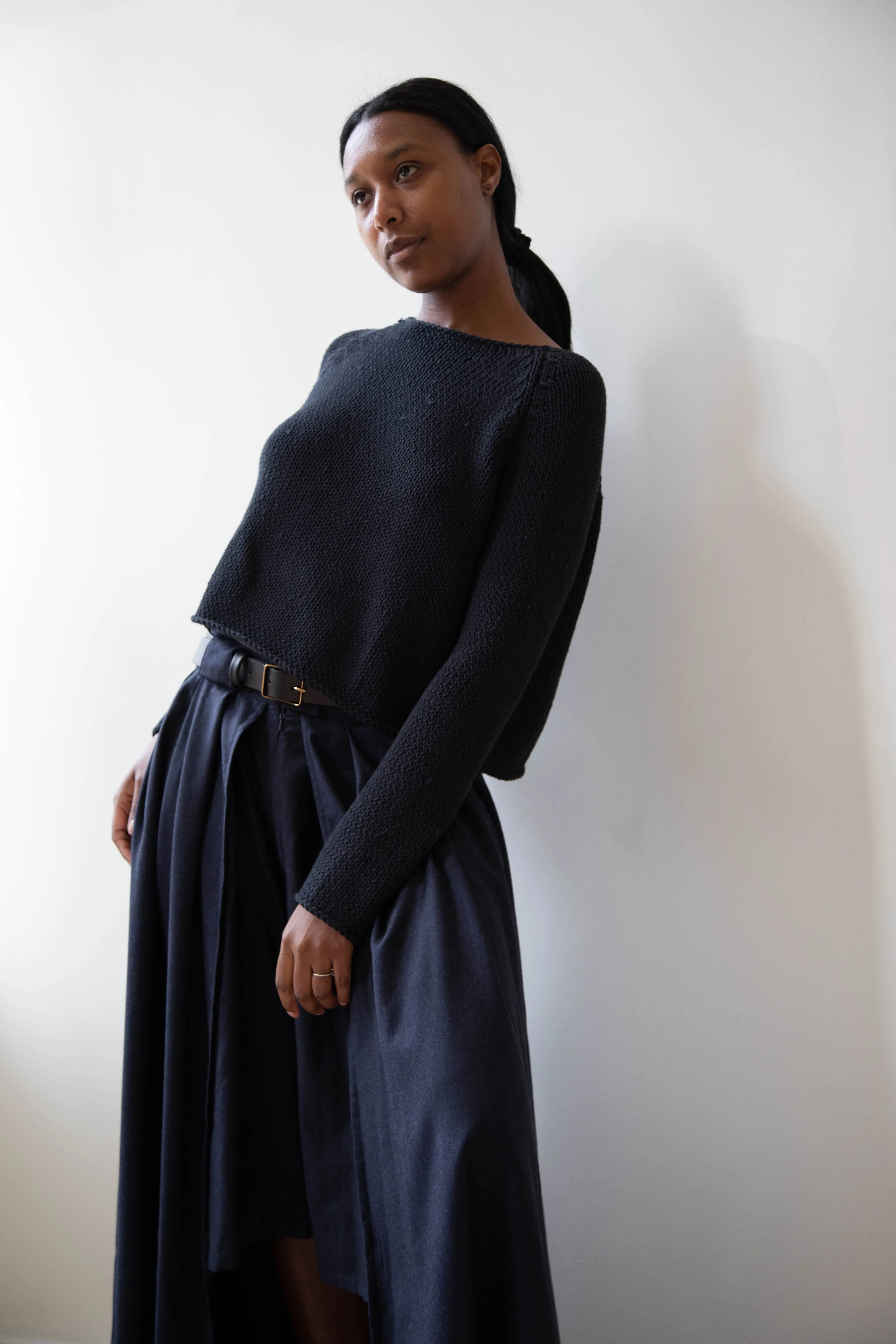 Apuntob | Soft Cotton Sweater in Black