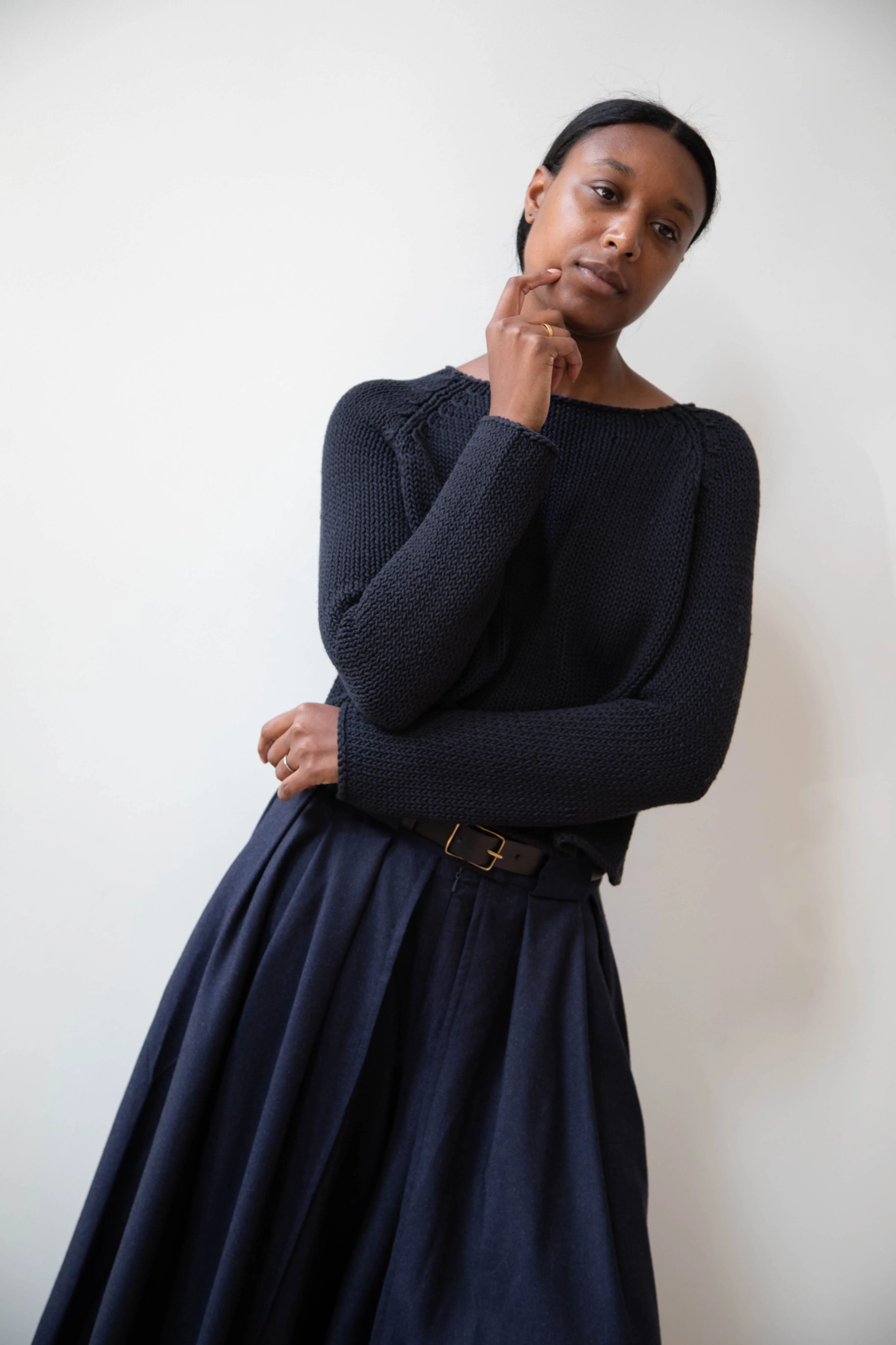 Apuntob | Soft Cotton Sweater in Black