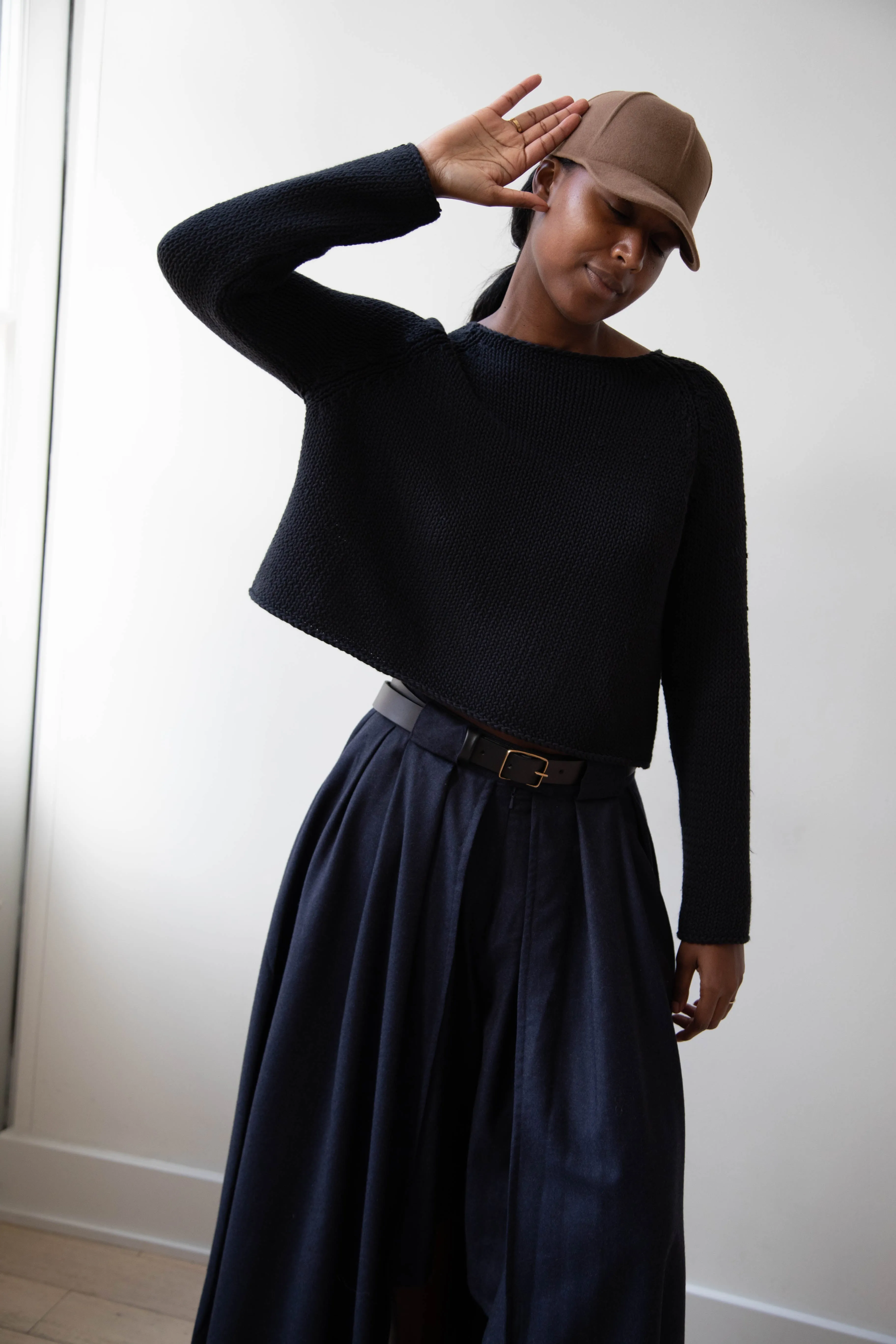 Apuntob | Soft Cotton Sweater in Black
