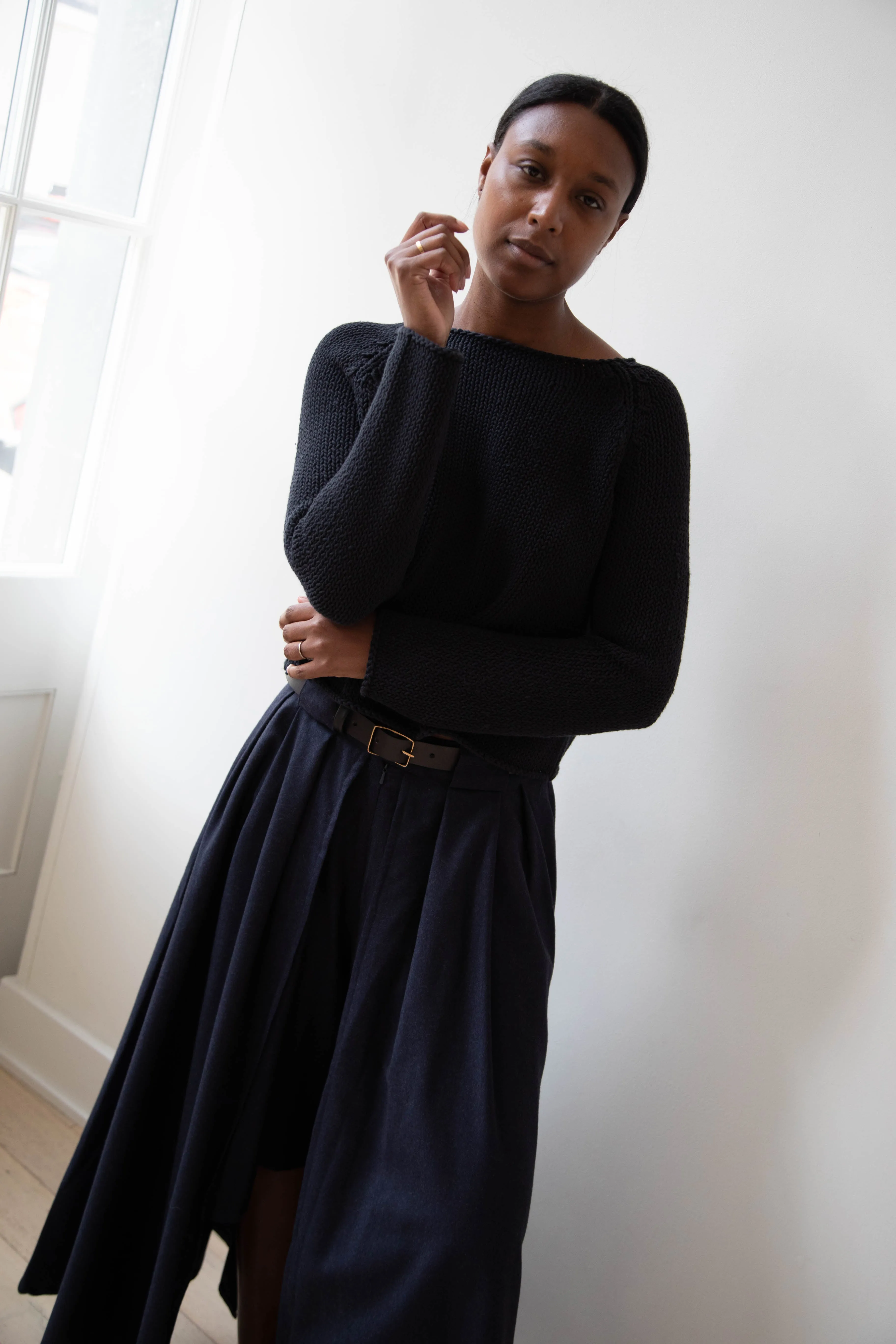 Apuntob | Soft Cotton Sweater in Black