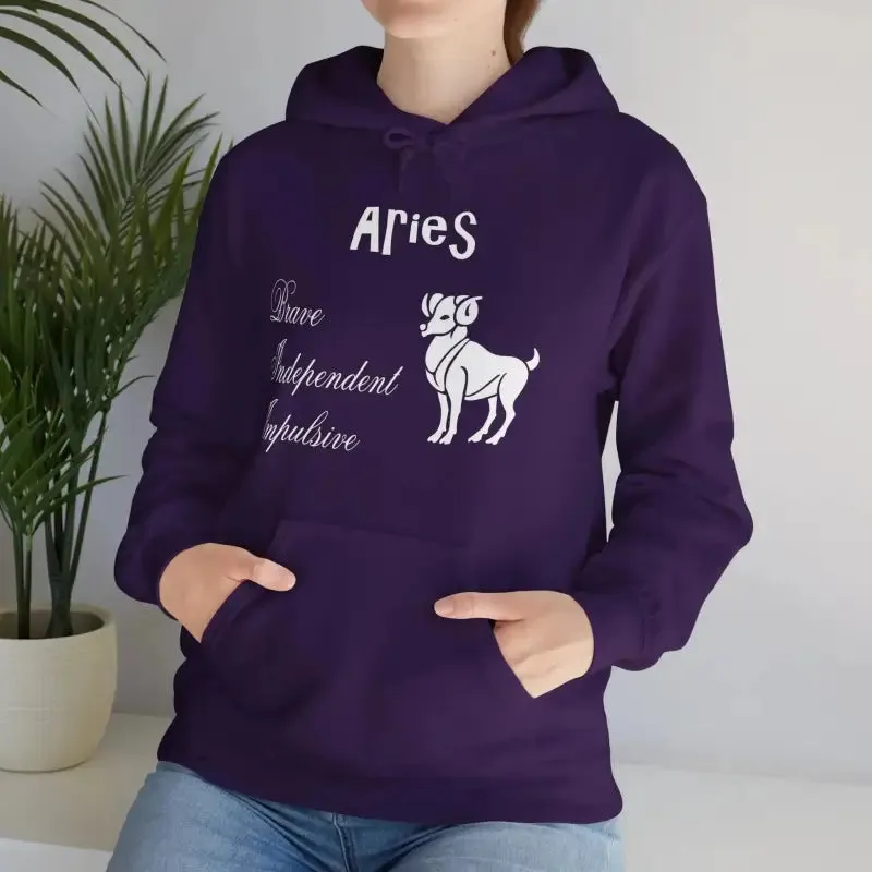 Aries Zodiac Sign Hooded Sweatshirt Unleash your Style