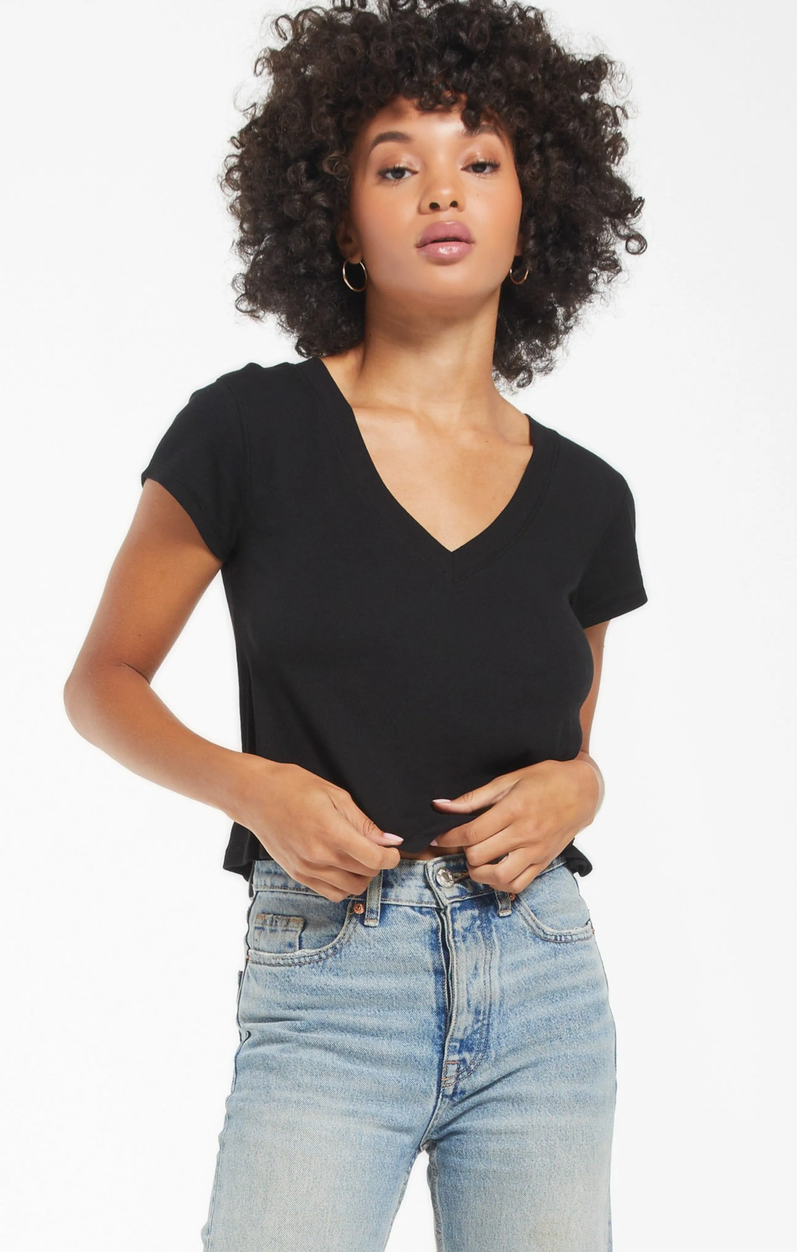 Ava Rib V-Neck Tee