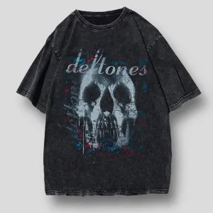Azure Reverie: Oversized Gothic Graphic Tee