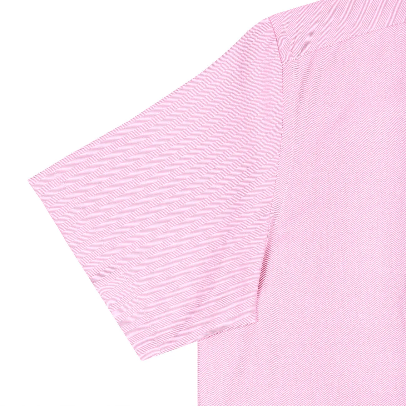 Baby Pink Herringbone Half Sleeve Giza Cotton Shirt