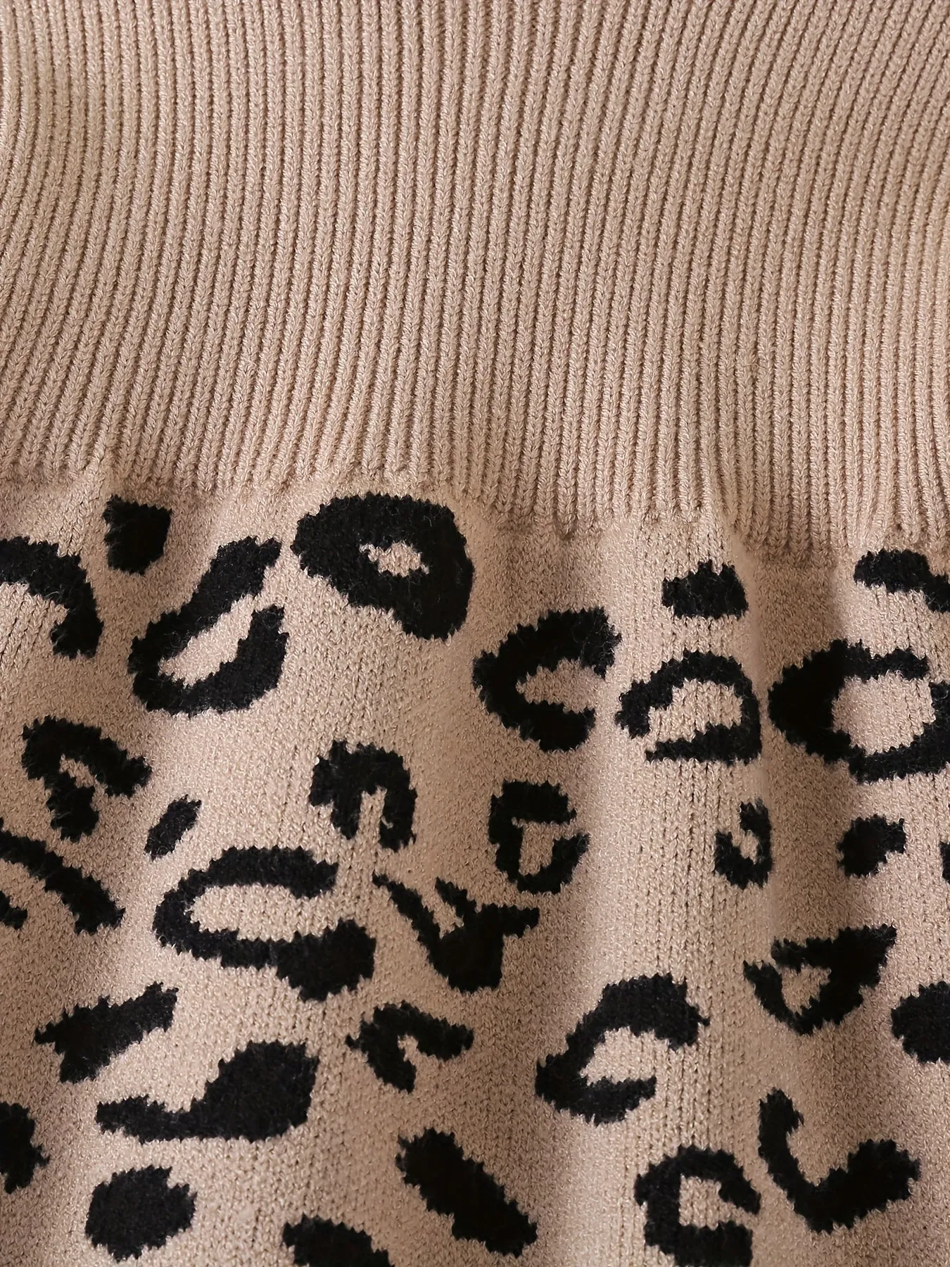 Baby's Trendy Leopard Pattern Sweater, Cable Knit Long Sleeve Top, Toddler & Infant Girl's Clothing For Fall Winter