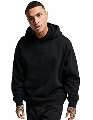 BE SAVAGE Basic Men's Cotton Hoodie,HDM Black_2XL