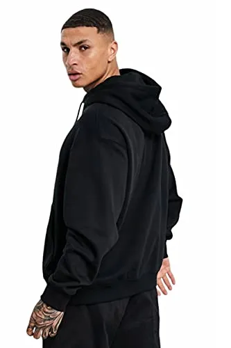 BE SAVAGE Basic Men's Cotton Hoodie,HDM Black_2XL