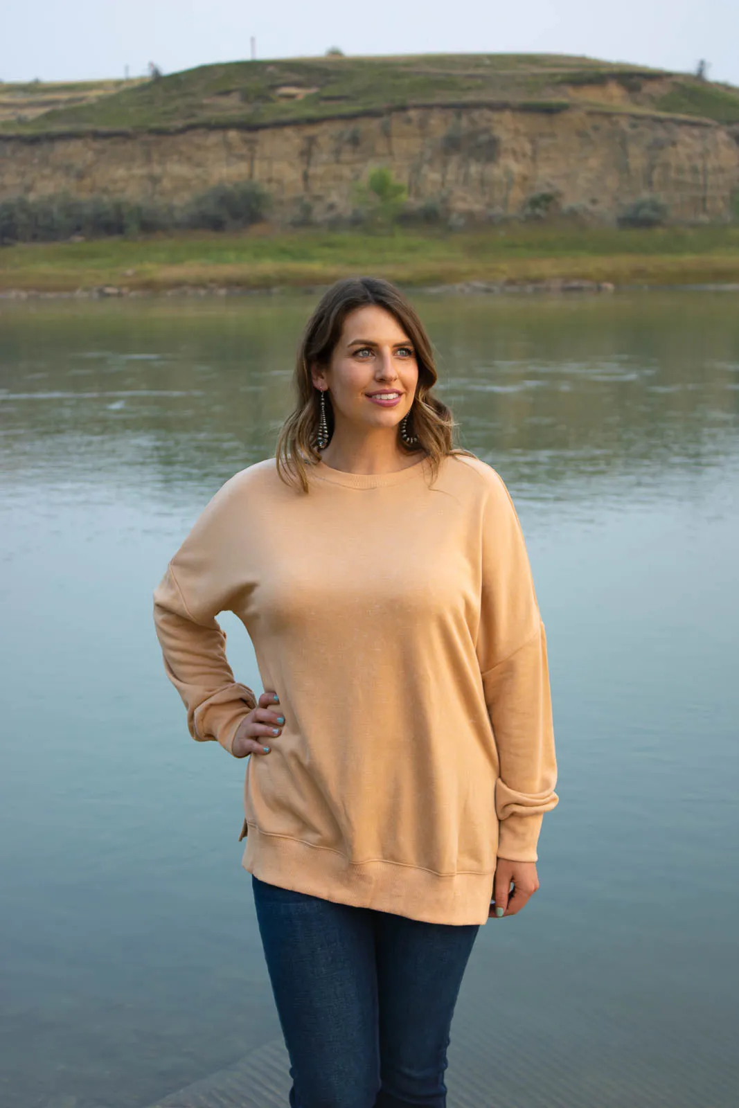 Beckett Oversized Sweatshirt-Khaki
