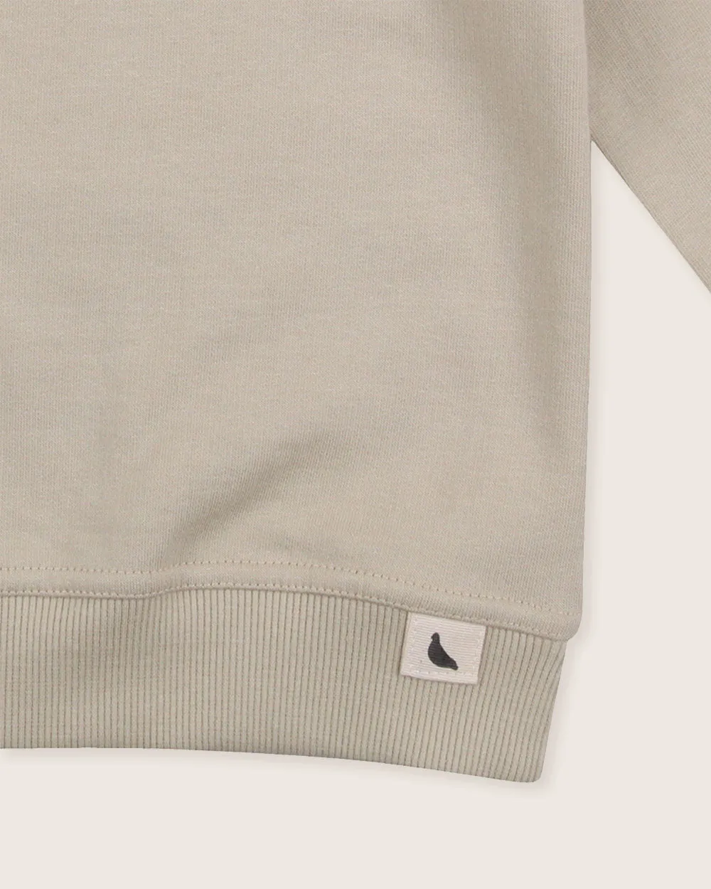 Beige Peace Please Slogan Print Sweatshirt