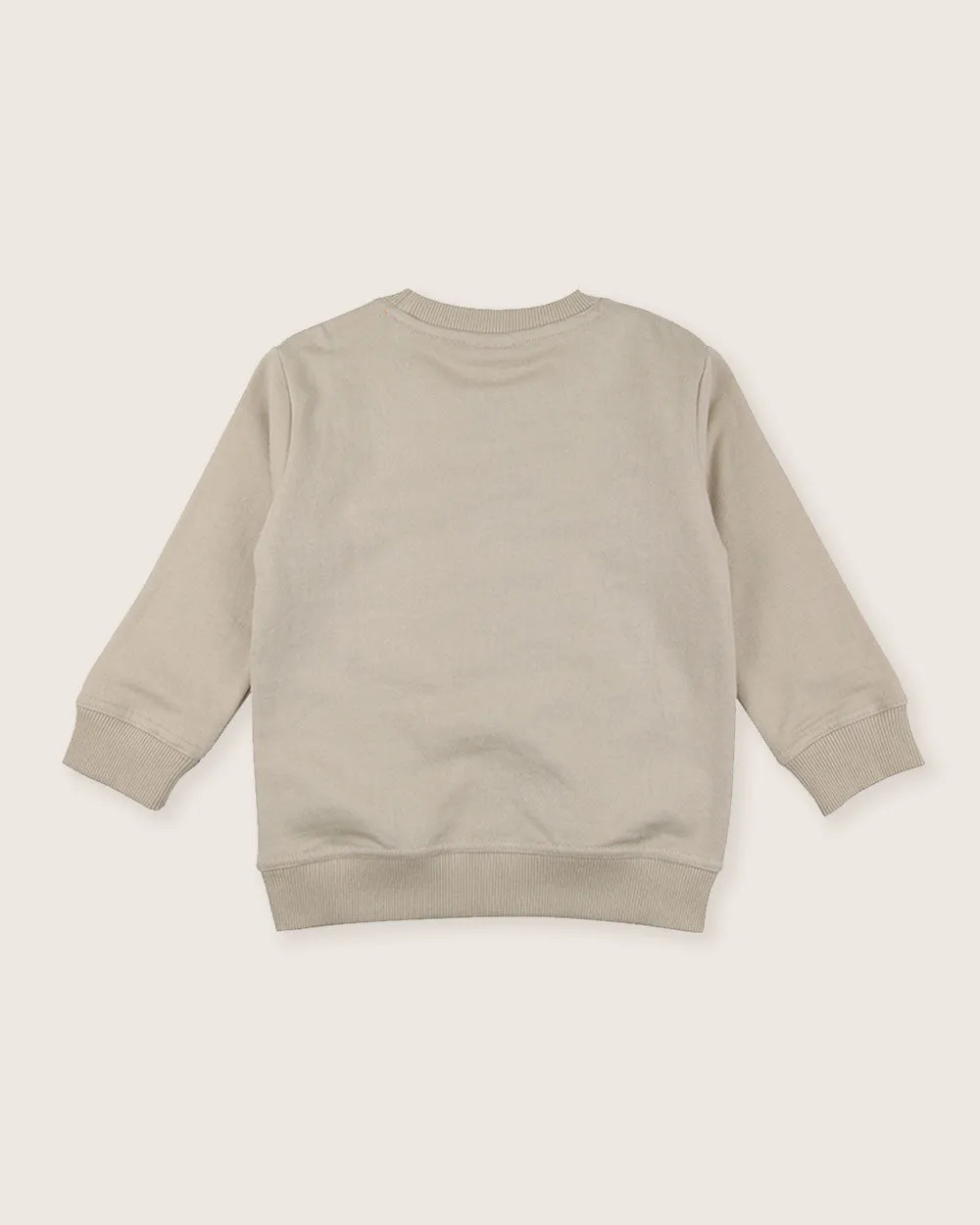 Beige Peace Please Slogan Print Sweatshirt