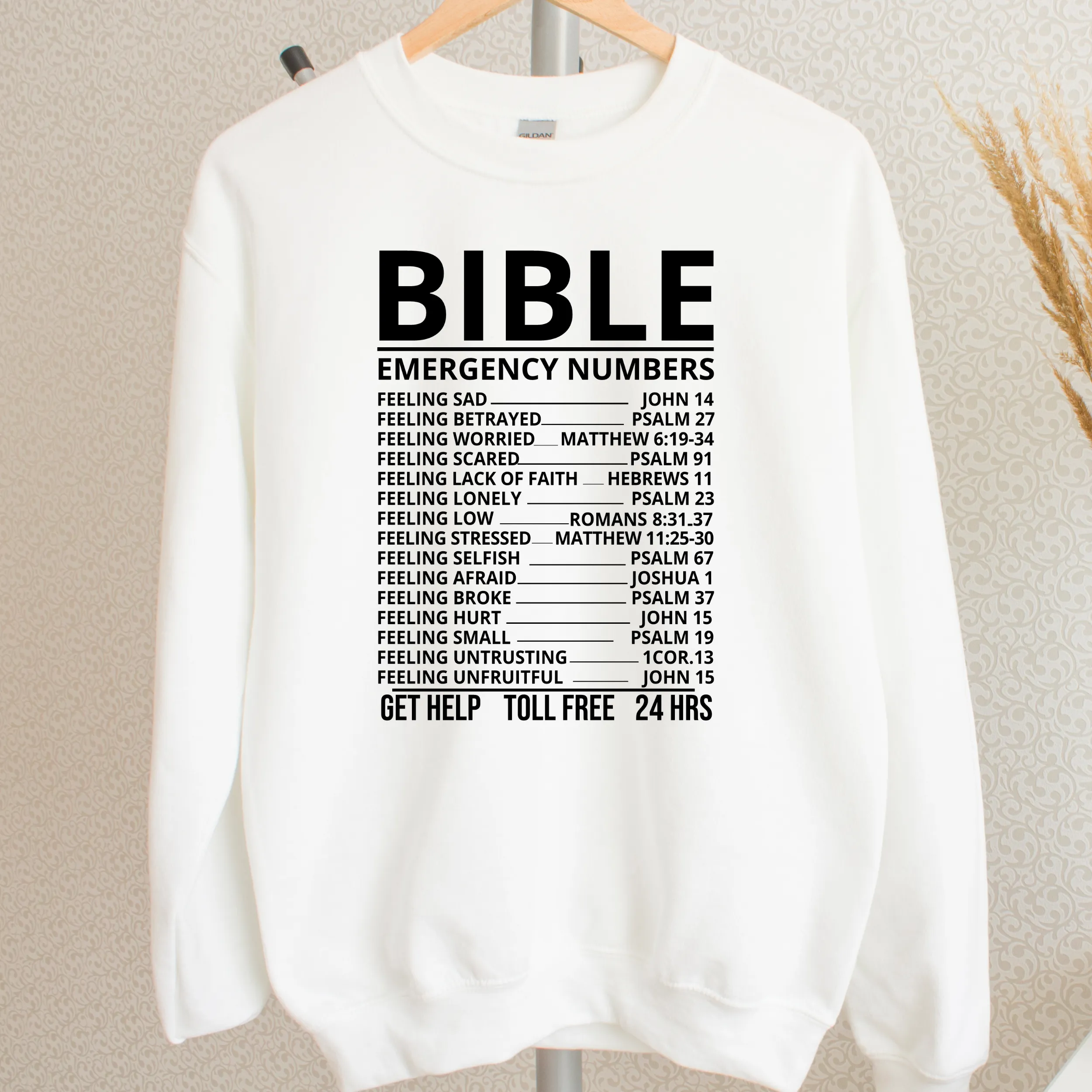 Bible Emergency Numbers Shirt | Crew neck | V Neck| Sweatshirt | Hoodie