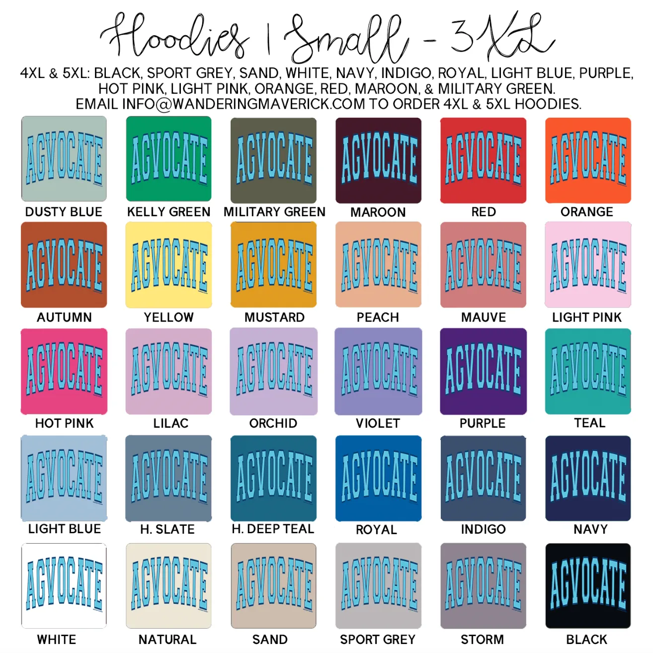 Big Varsity Agvocate BLUE Hoodie (S-3XL) Unisex - Multiple Colors!