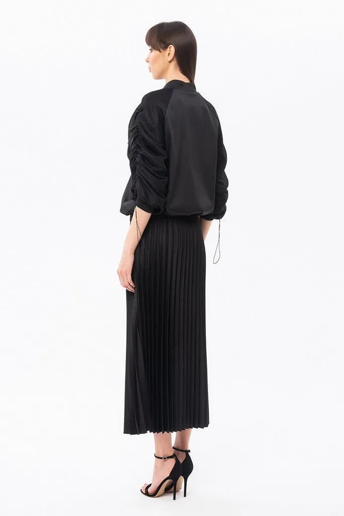 Black Day Long Sleeve Bomber with Pockets