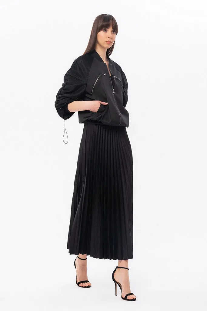 Black Day Long Sleeve Bomber with Pockets