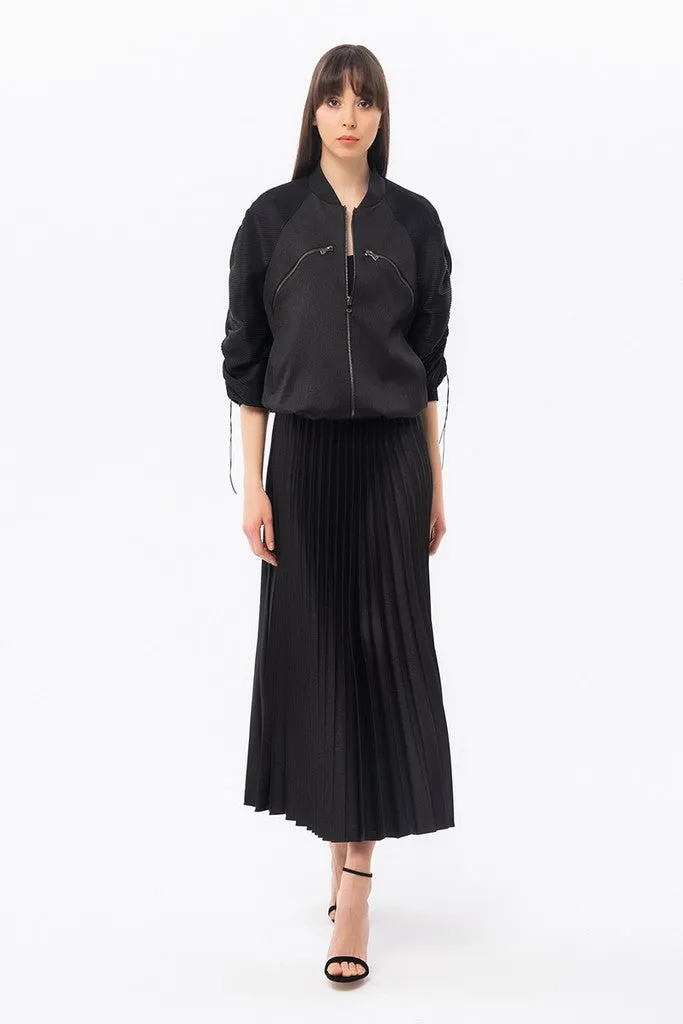 Black Day Long Sleeve Bomber with Pockets