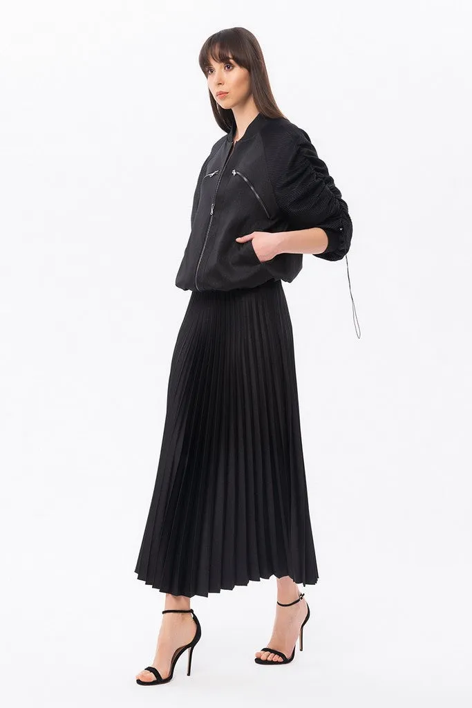 Black Day Long Sleeve Bomber with Pockets