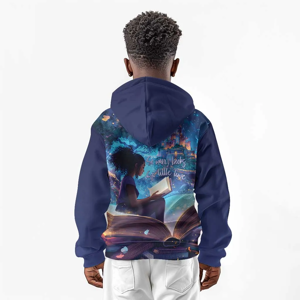 Black Girls Book Lovers Kid Hoodie So Many Books - So Little Time LT15