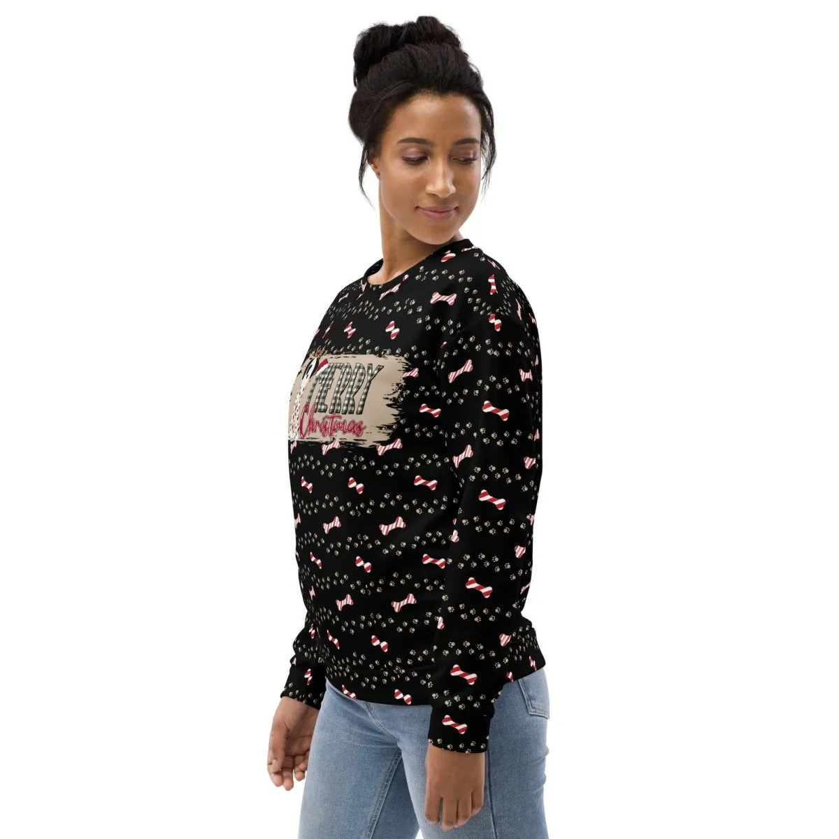 Black Merry Christmas Paw Sweatshirt