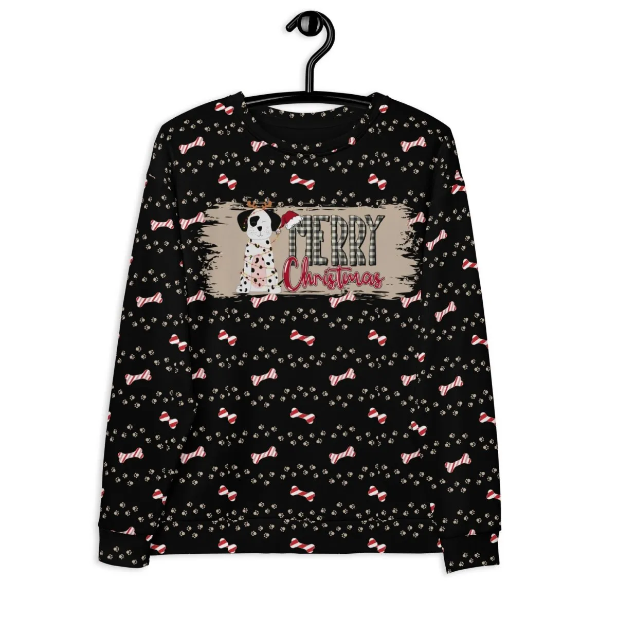 Black Merry Christmas Paw Sweatshirt