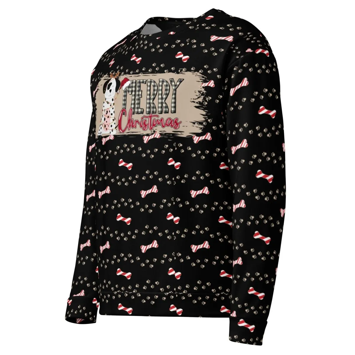 Black Merry Christmas Paw Sweatshirt