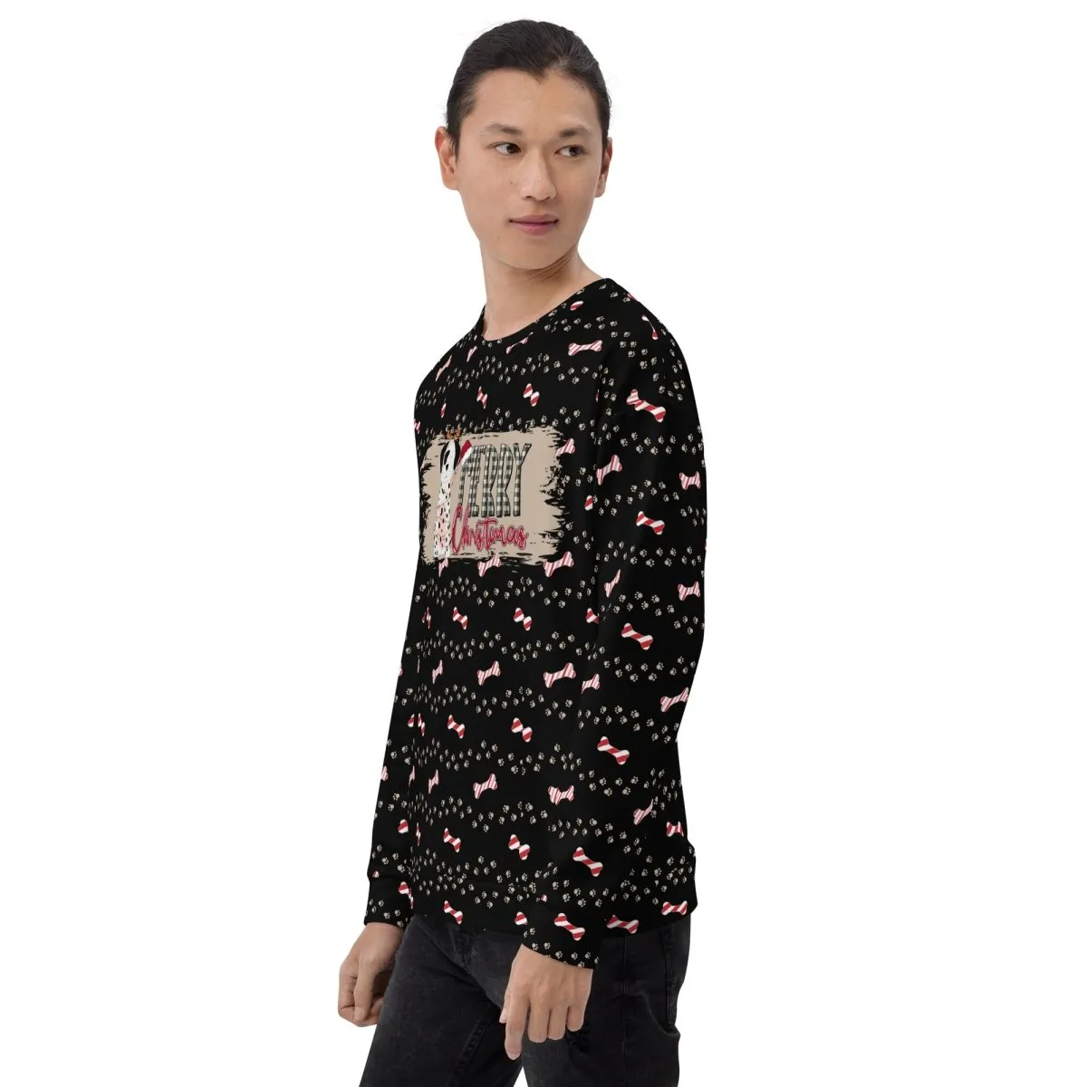 Black Merry Christmas Paw Sweatshirt