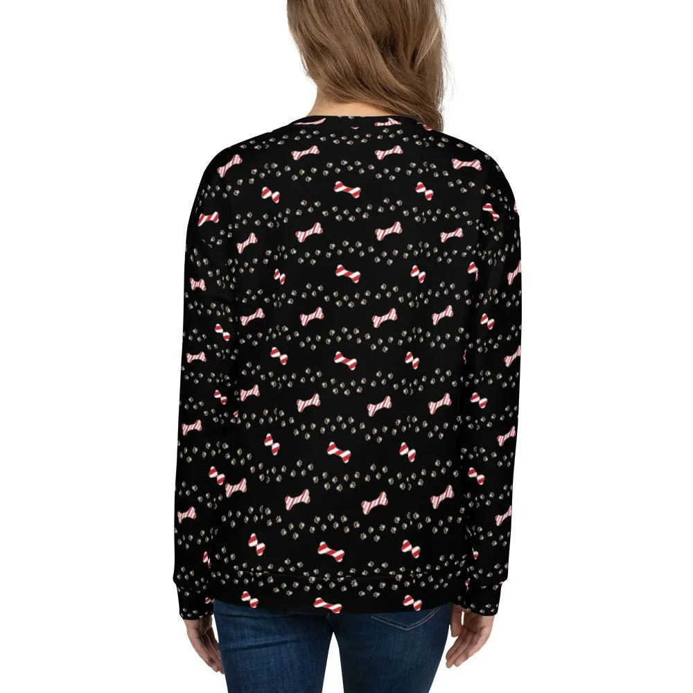 Black Merry Christmas Paw Sweatshirt