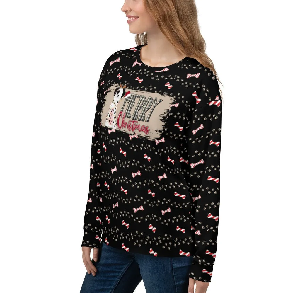 Black Merry Christmas Paw Sweatshirt