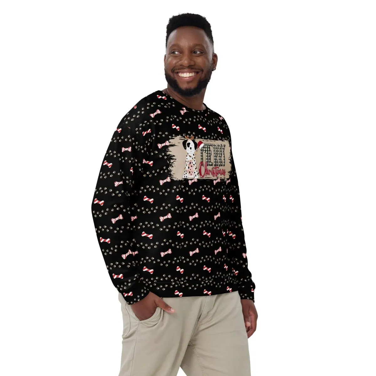 Black Merry Christmas Paw Sweatshirt