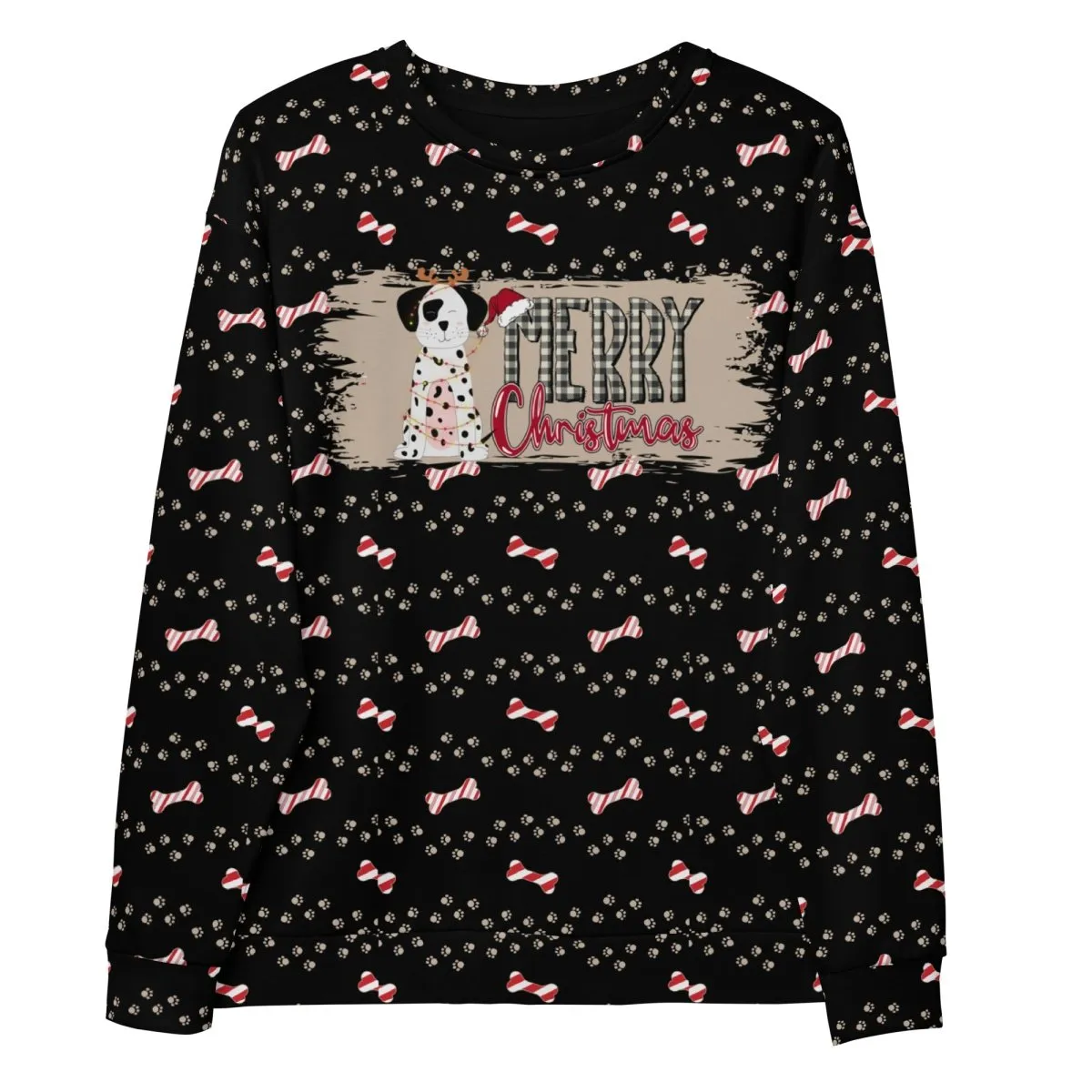 Black Merry Christmas Paw Sweatshirt