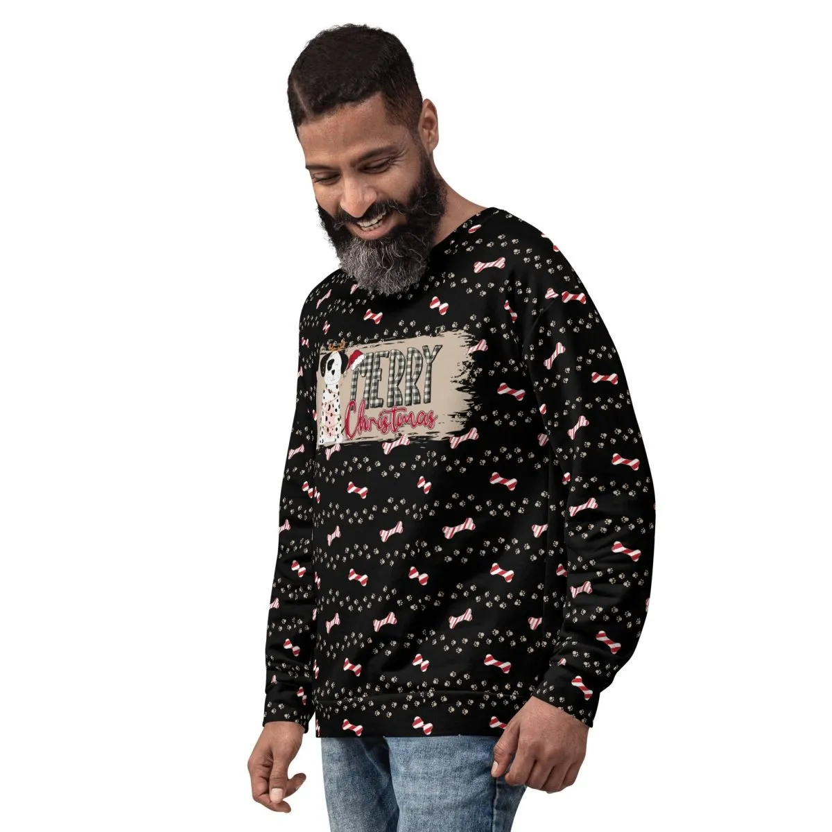 Black Merry Christmas Paw Sweatshirt