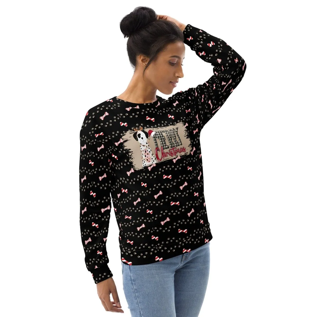 Black Merry Christmas Paw Sweatshirt