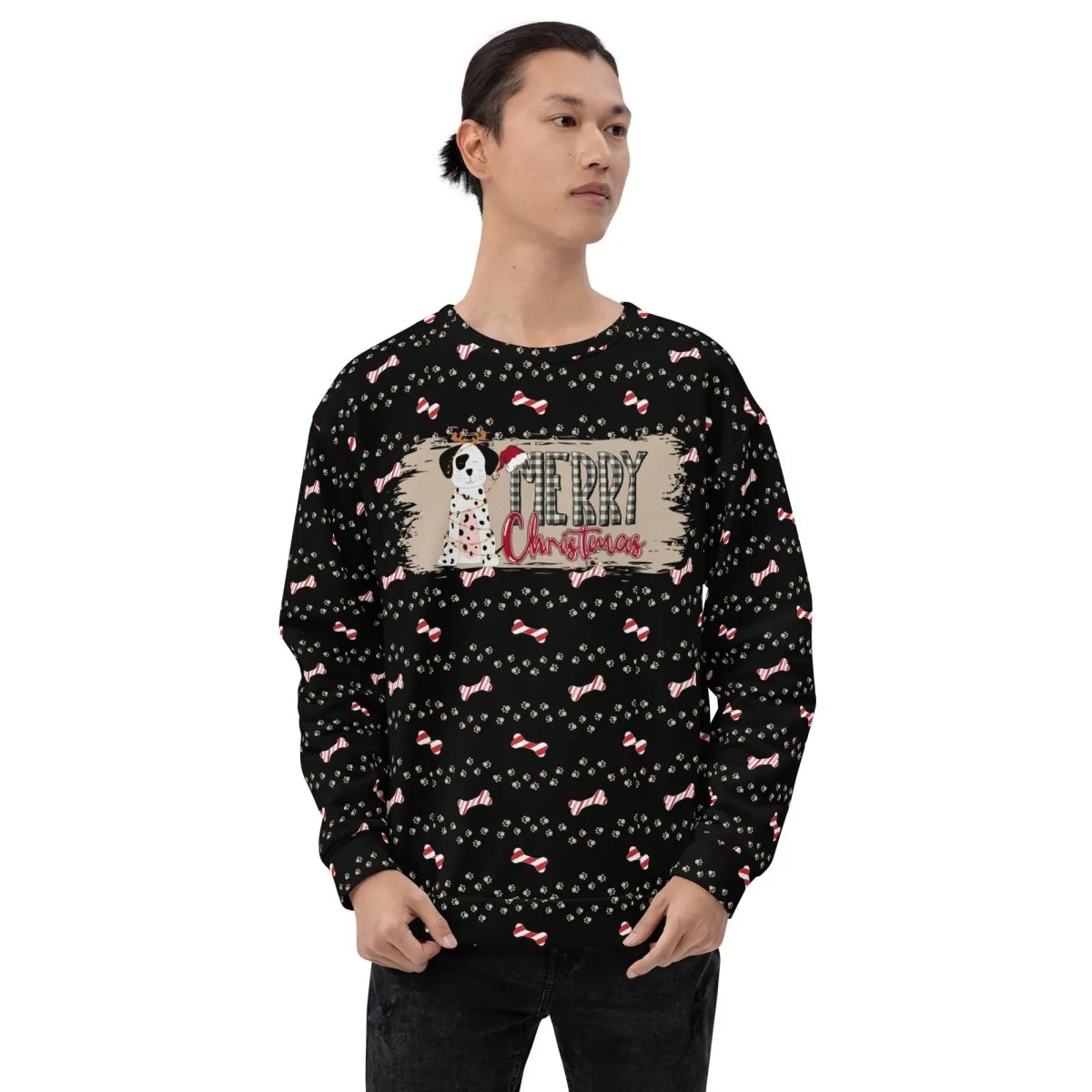 Black Merry Christmas Paw Sweatshirt
