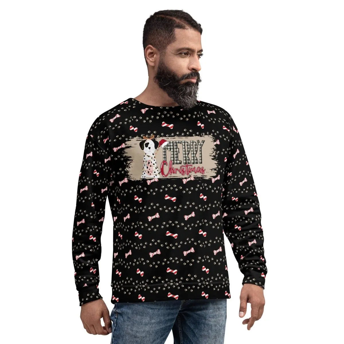 Black Merry Christmas Paw Sweatshirt