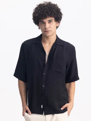 Black Plain Resort Shirt