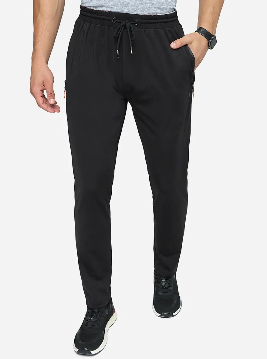 Black Solid Slim Fit Track Pant | Jade Play