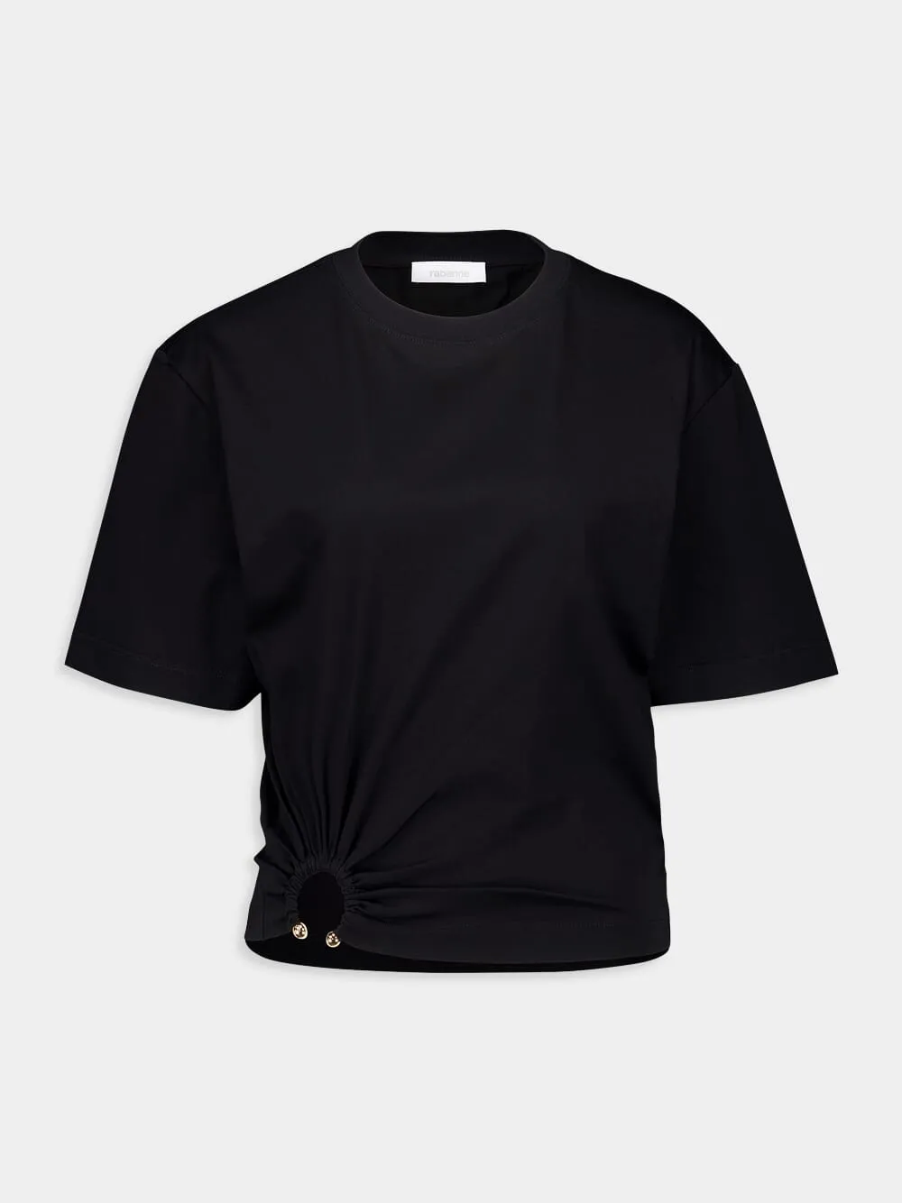 Black T-Shirt With Piercing