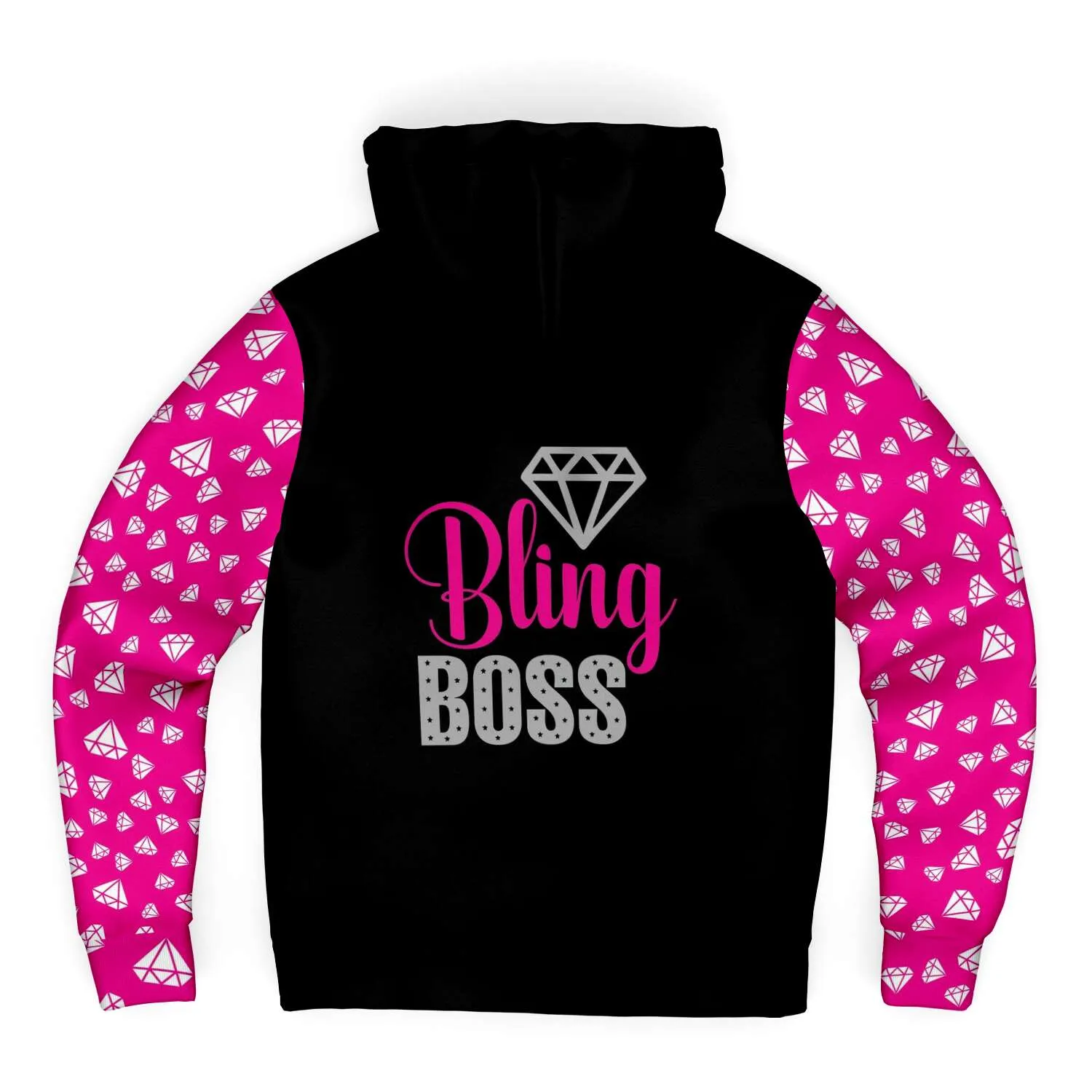 Bling Boss, Hot Pink and Black Micro-fleece Lined Hoodie