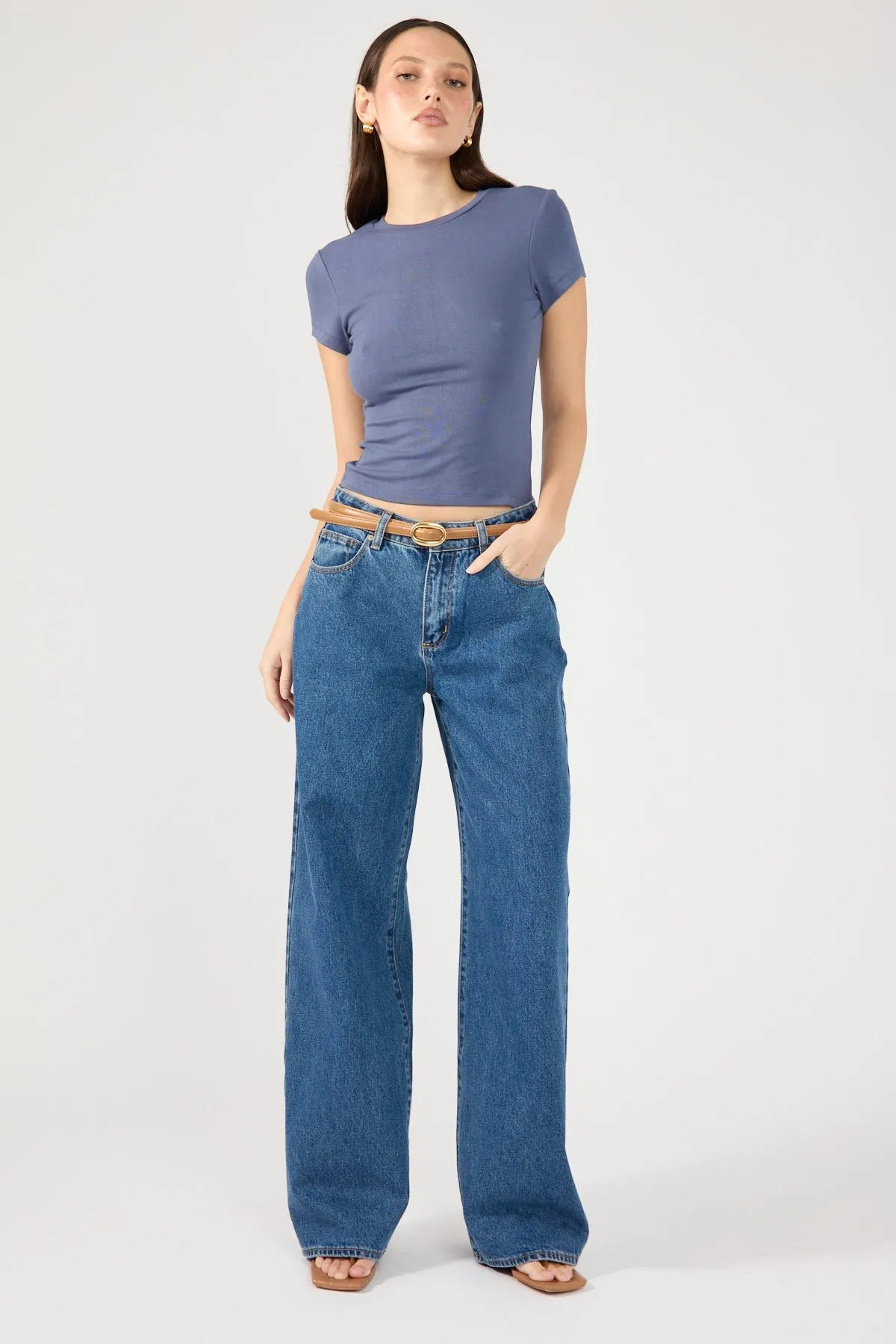 Blue Cap Sleeve Tee